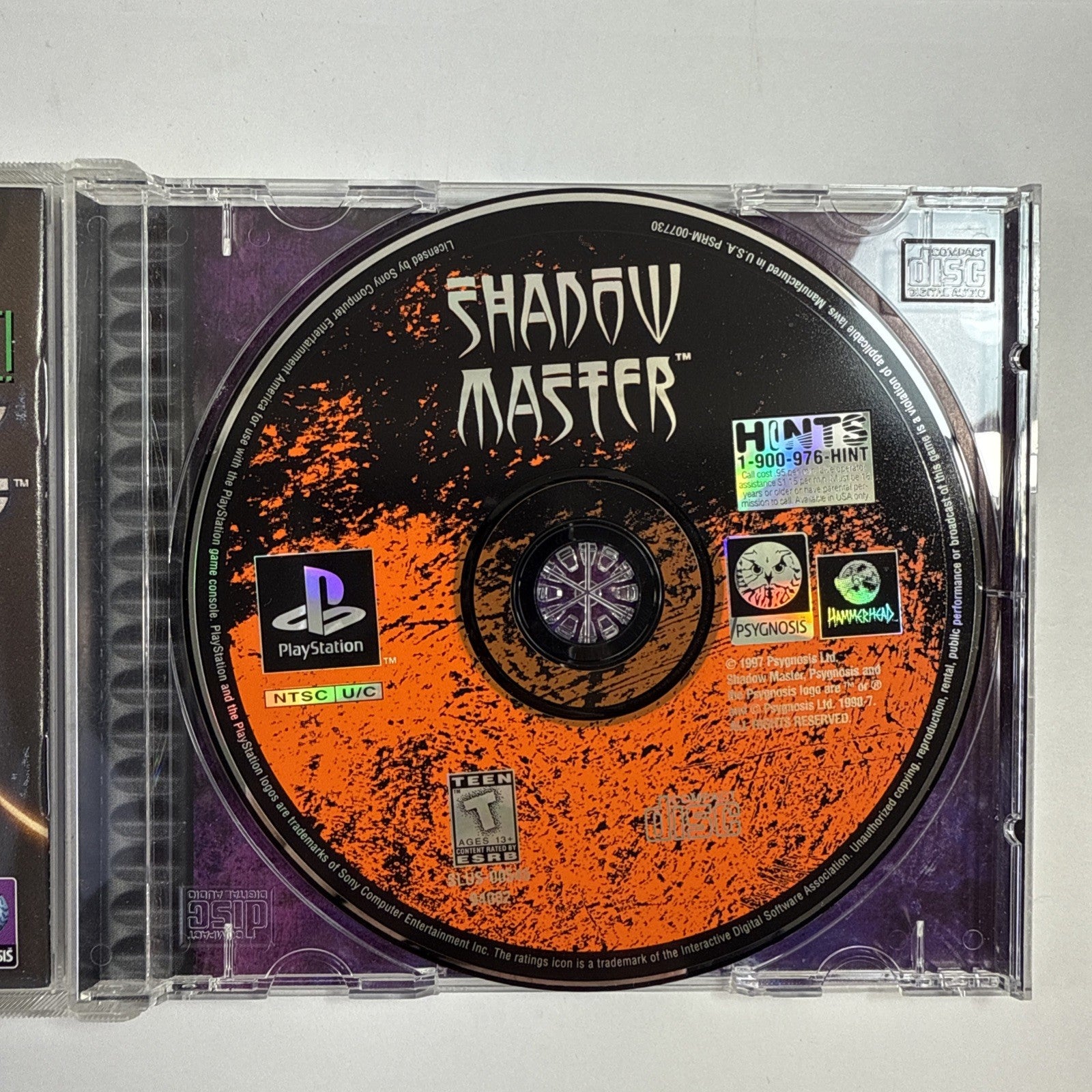 Shadow Master (Sony Playstation 1, 1997) Game Case Manual