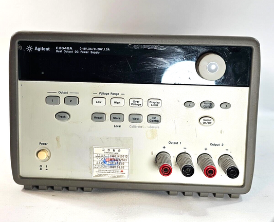 Agilent E3646A Dual Output DC Power Supply 0-8V,3A/0-20V,1.5A - Tested - 2503