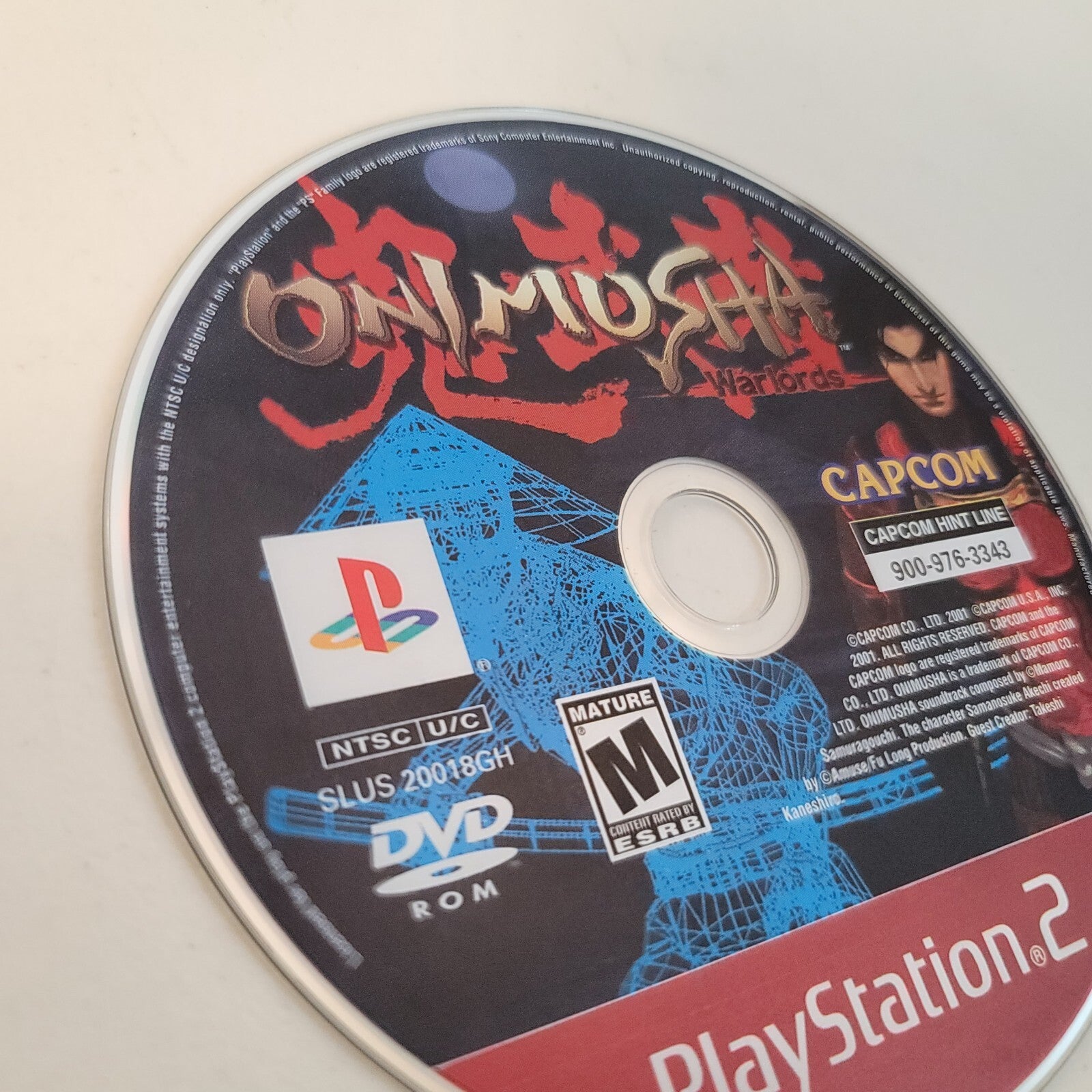 Onimusha Warlords (Sony PlayStation 2, 2001) Replacement Game Disc - Tested