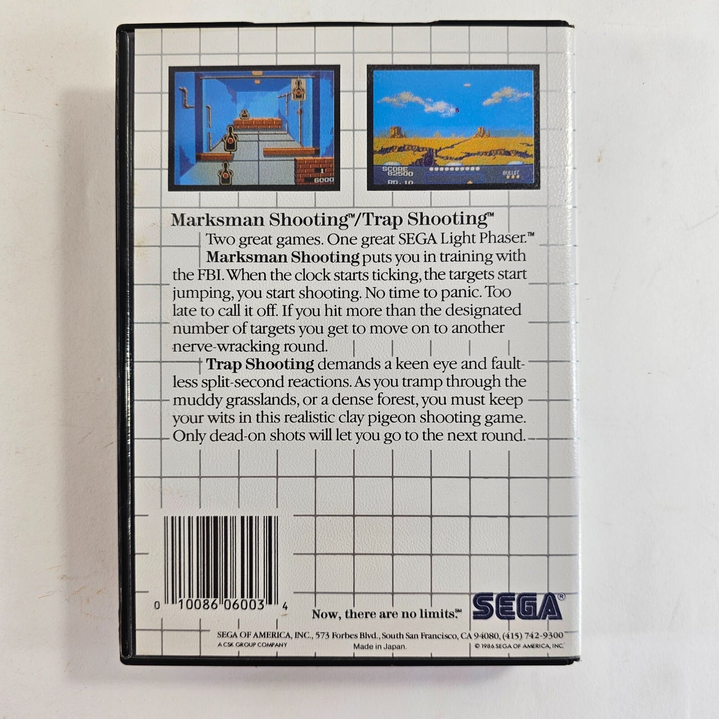 Marksman Shooting/Trap Shooting (Sega Master System, 1987) Game Case Manual
