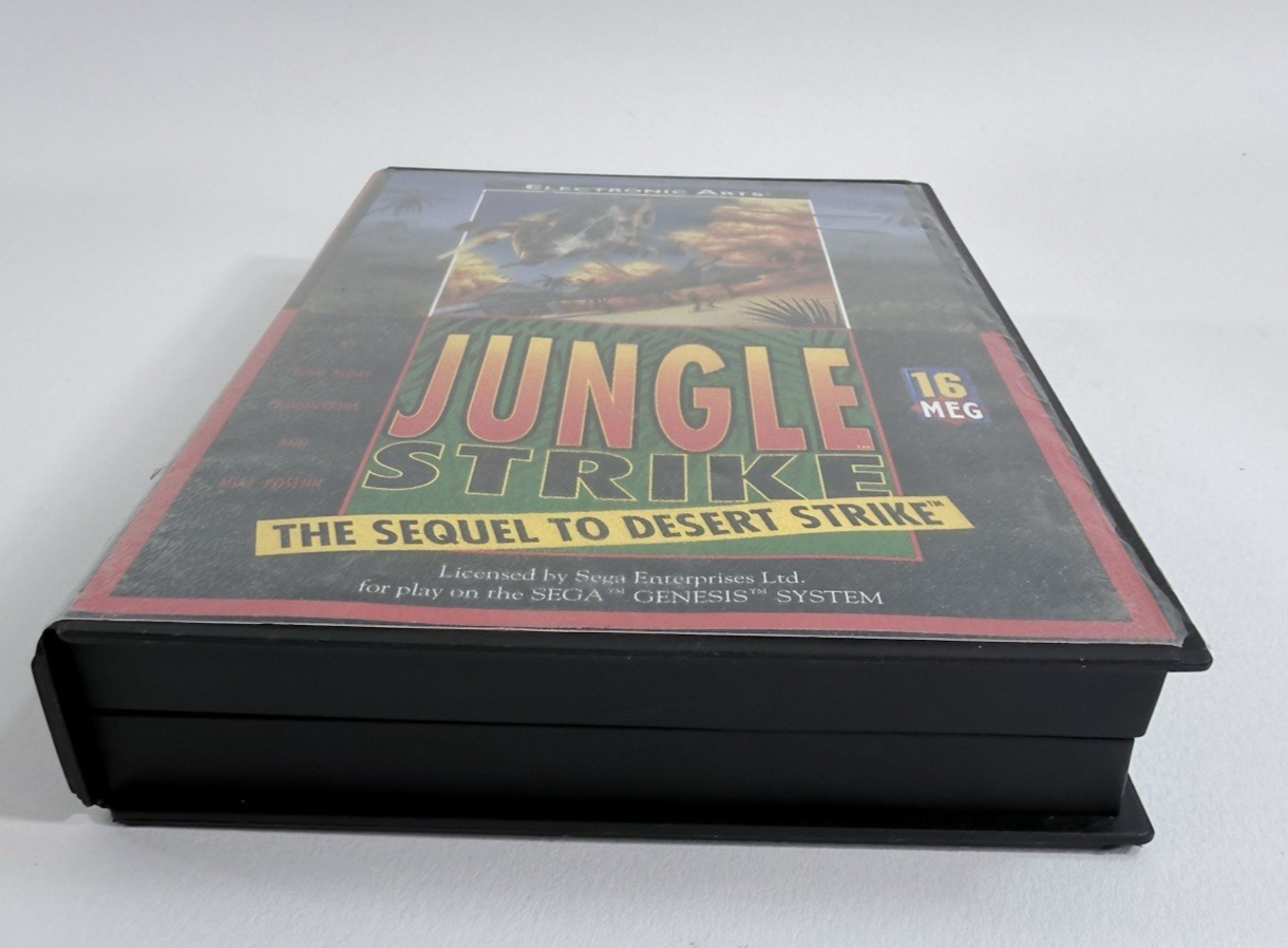Jungle Strike (Sega Genesis, 1993) Game, Case, Manual, Insert - Tested