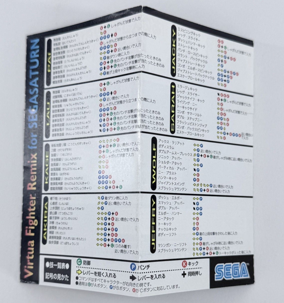 Virtua Fighter Remix (JP Sega Saturn, 1995) Game, Manual, Insert - Tested