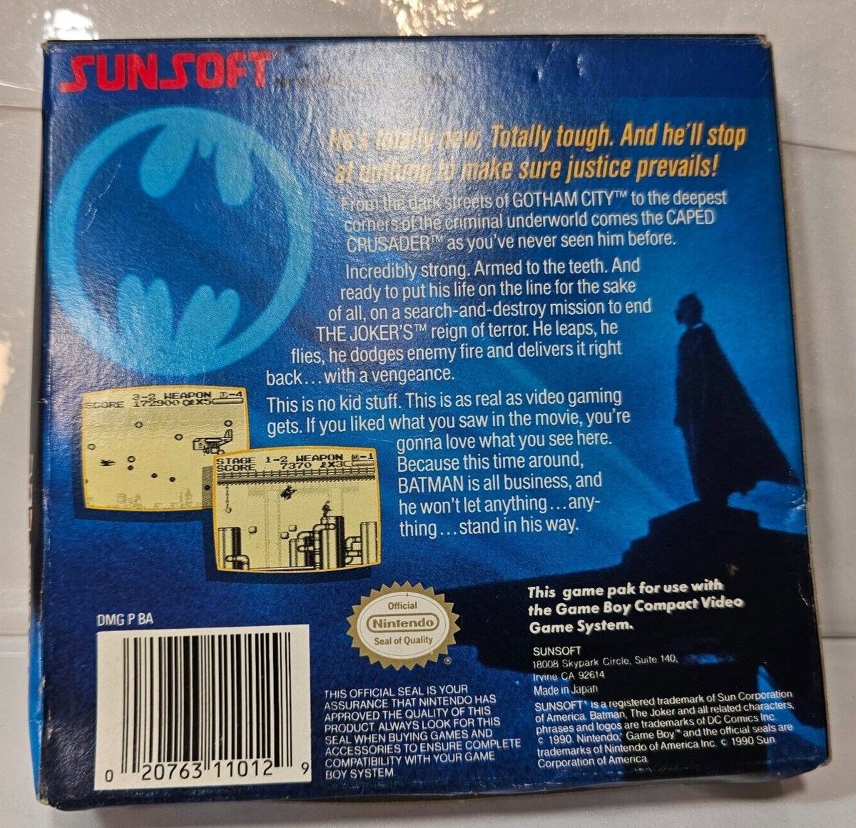 Batman: The Video Game (Nintendo Gameboy, 1990) Game Manual Box Inserts - Tested