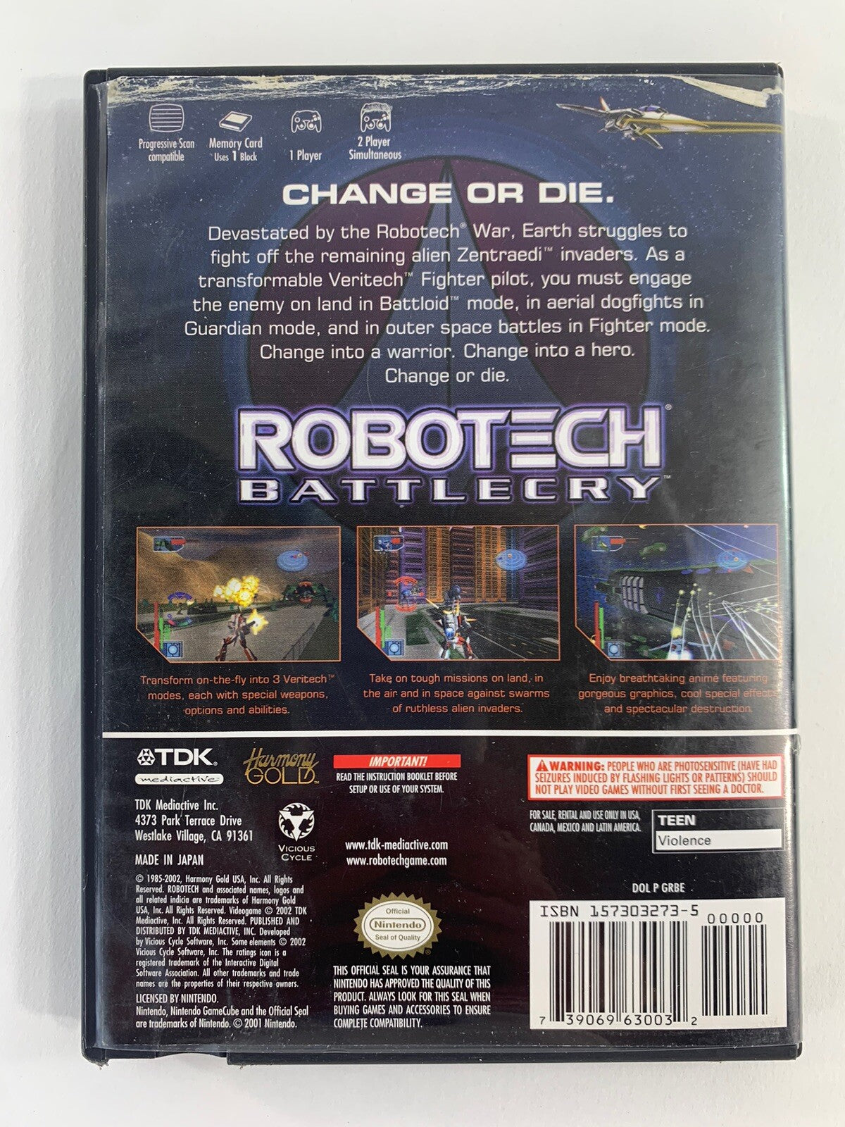 Robotech Battlecry (GameCube, 2002) Replacement Game Case Only