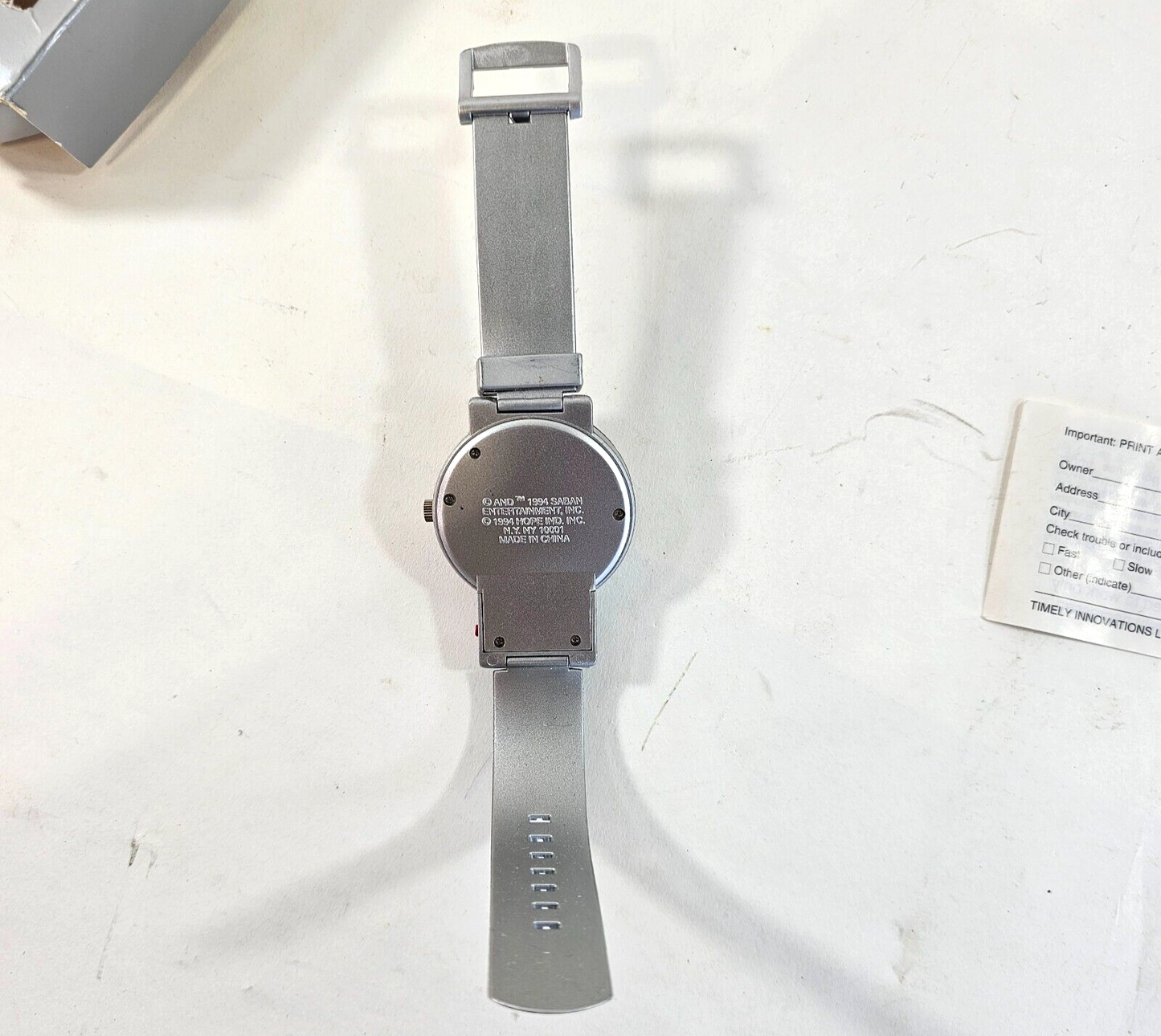 Saban 1994 Mighty Morphin' Power Rangers Pink Ranger Watch and Collector Tin