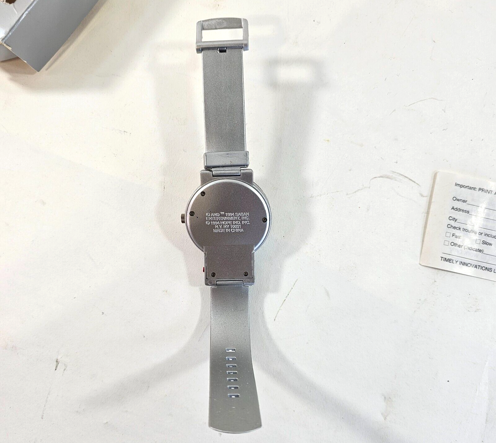 Saban 1994 Mighty Morphin' Power Rangers Pink Ranger Watch and Collector Tin