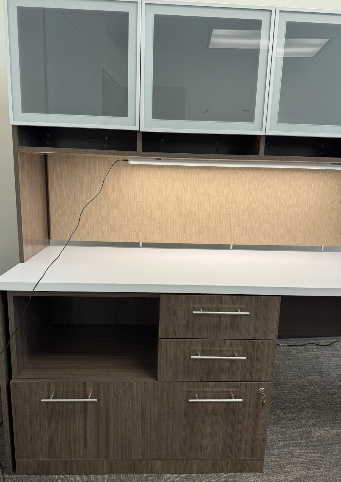 Modern 72” Executive Credenza Desk With Hutch - Local Pickup Only