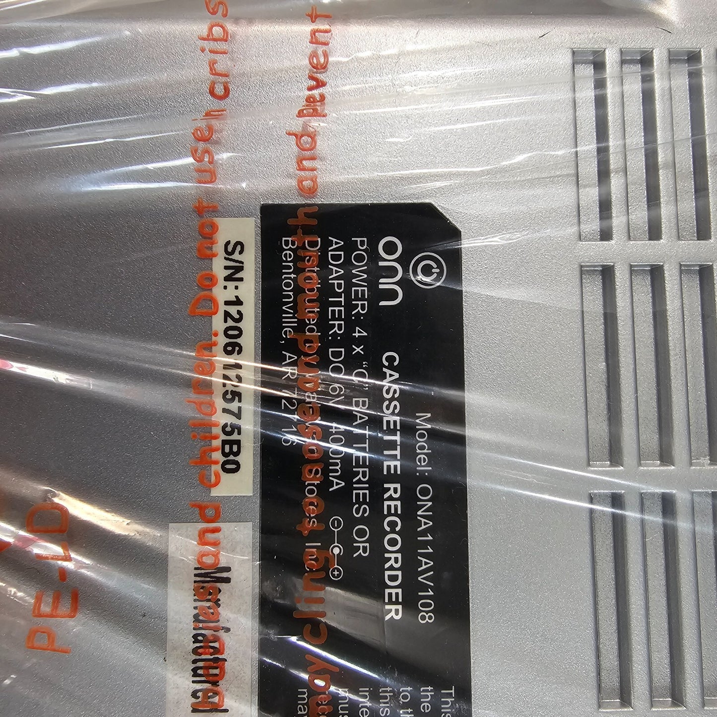 Onn ONA11AV108 Cassette Recorder with Microphone - New, Open Box