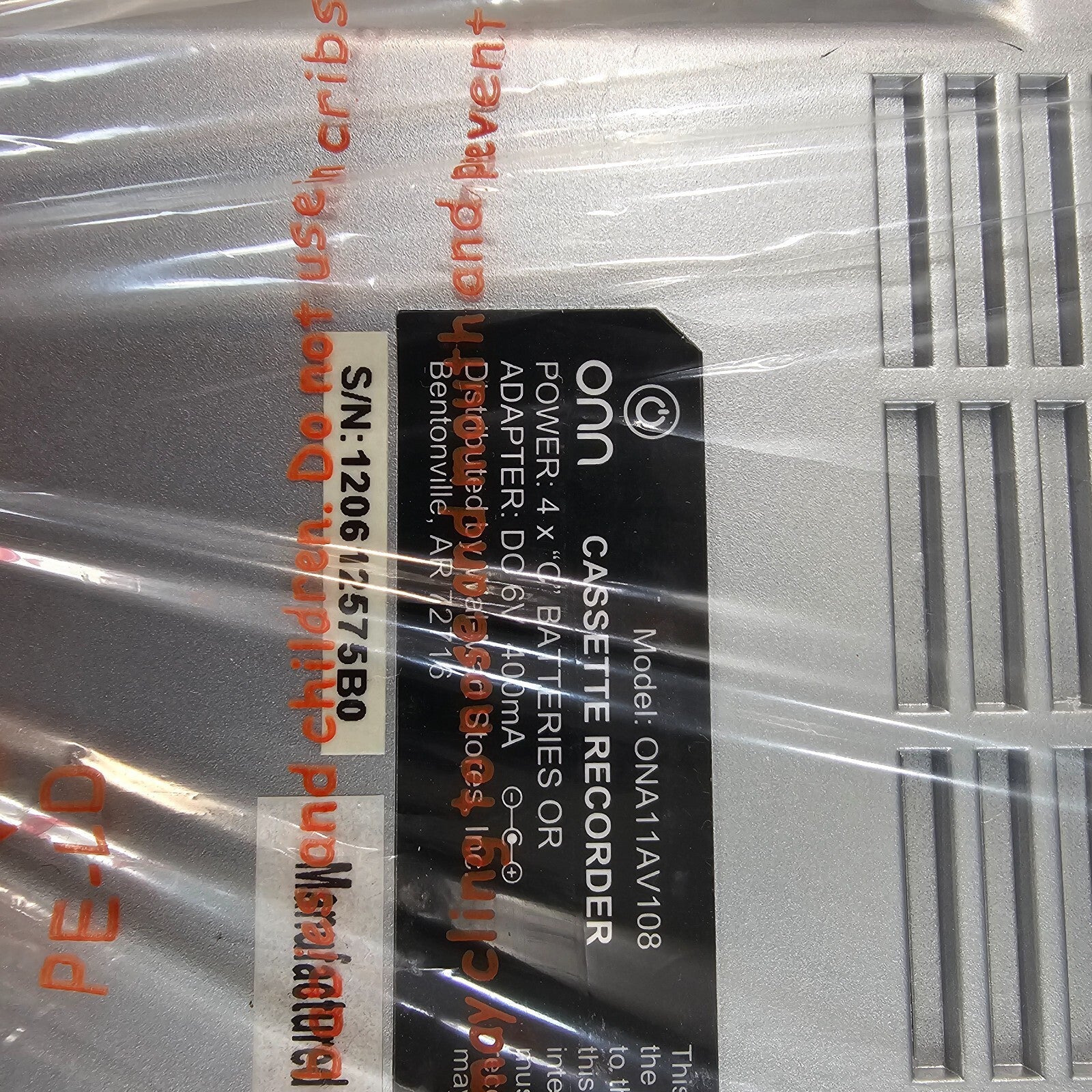 Onn ONA11AV108 Cassette Recorder with Microphone - New, Open Box