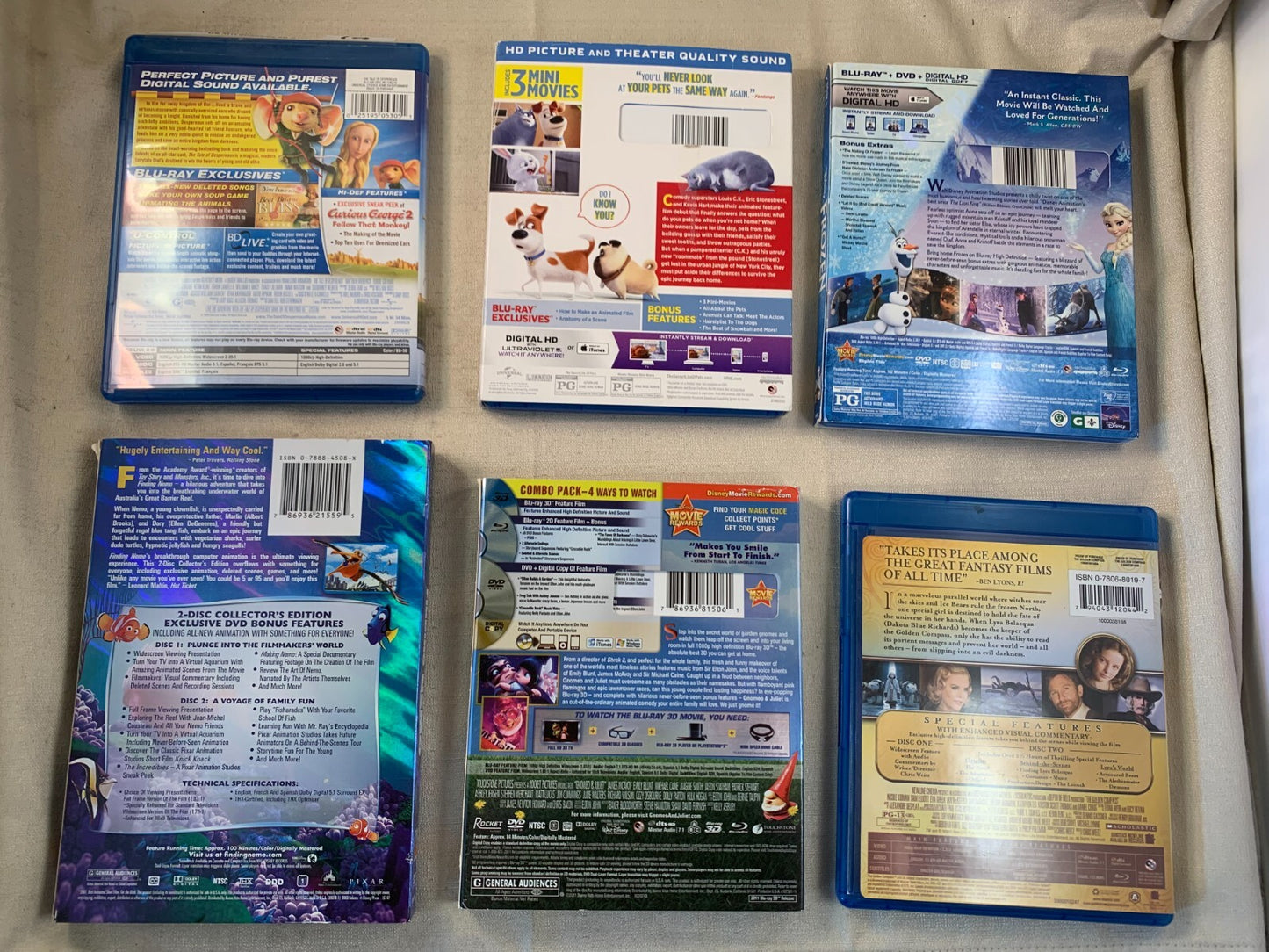 Secret Life of Pets (Kids Film bundle) Frozen/Despereaux/Gnomeo & Juliet + more