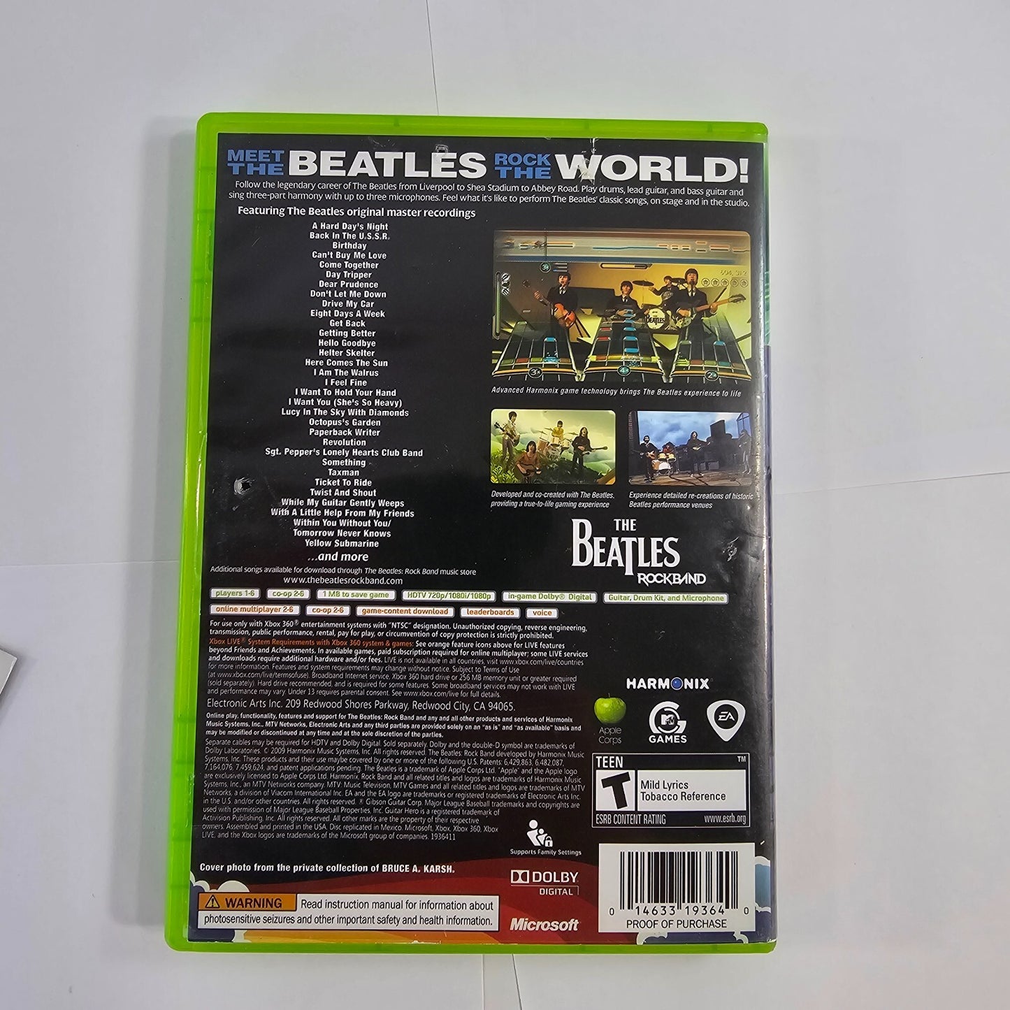 Beatles: Rock Band (Microsoft Xbox 360, 2009) Game Case Manual Insert - Tested