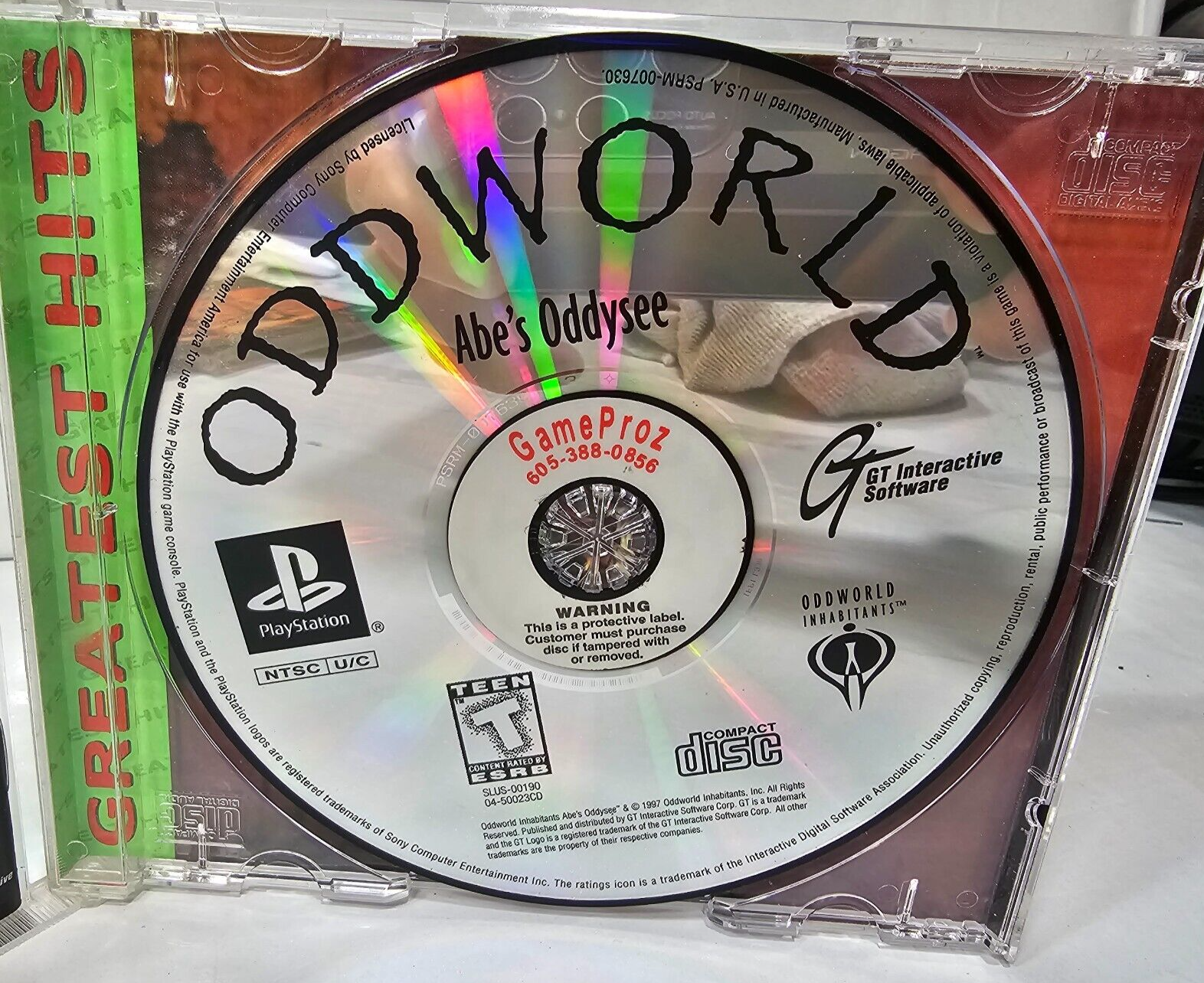 Oddworld: Abe's Oddysee (Sony PlayStation, 1997) Game Case Manual Registration