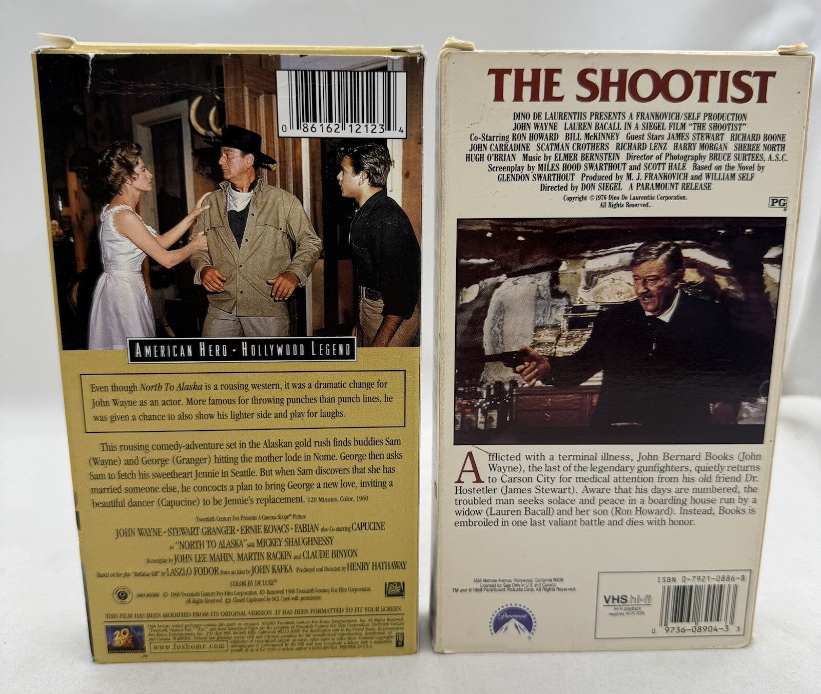North to Alaska (VHS, 1989) The Shootist (1988) John Wayne Bundle - Tested