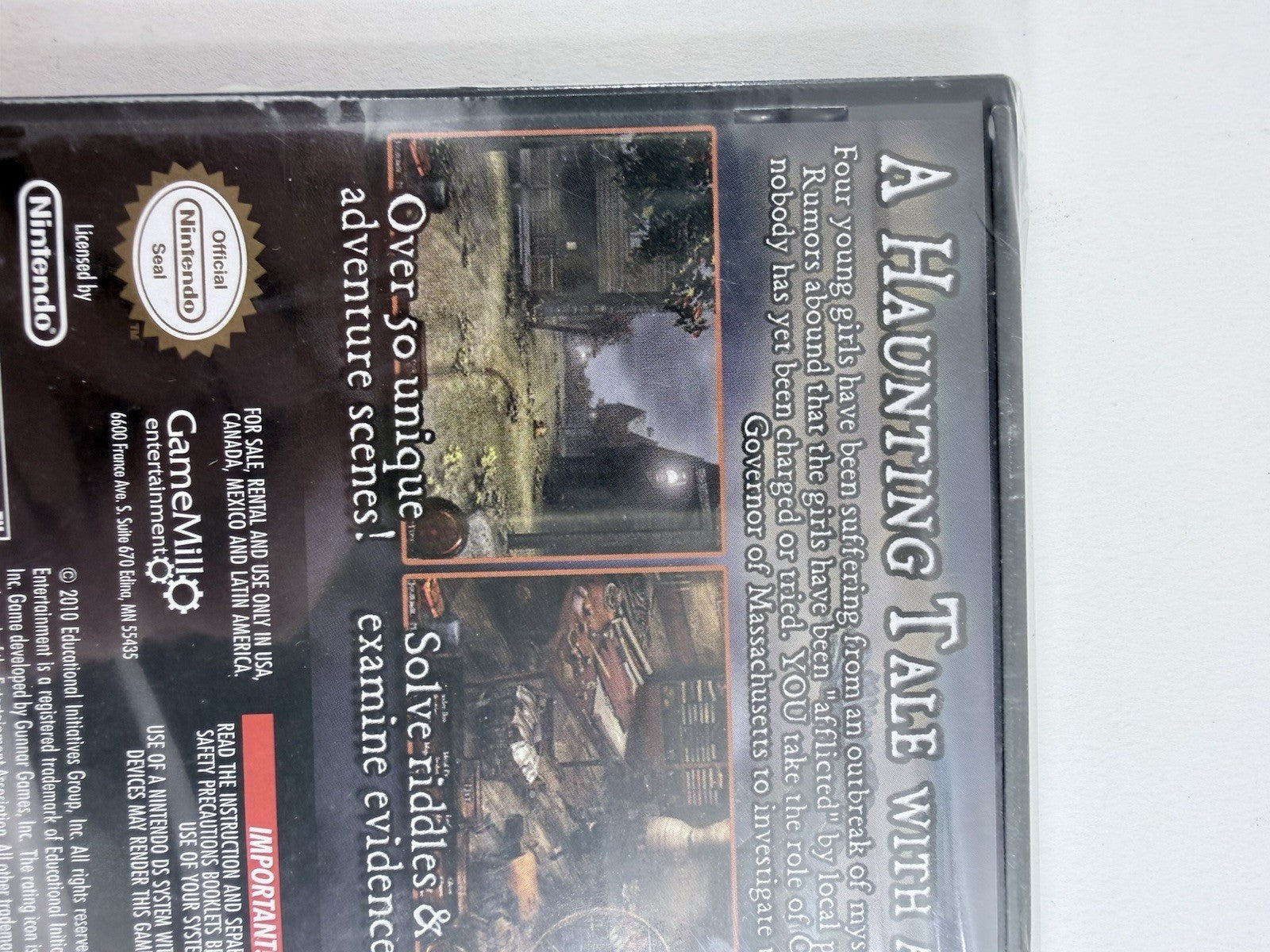 Hidden Mysteries: Salem Secrets - Witch Trials of 1692 (Nintendo DS, 2010) New