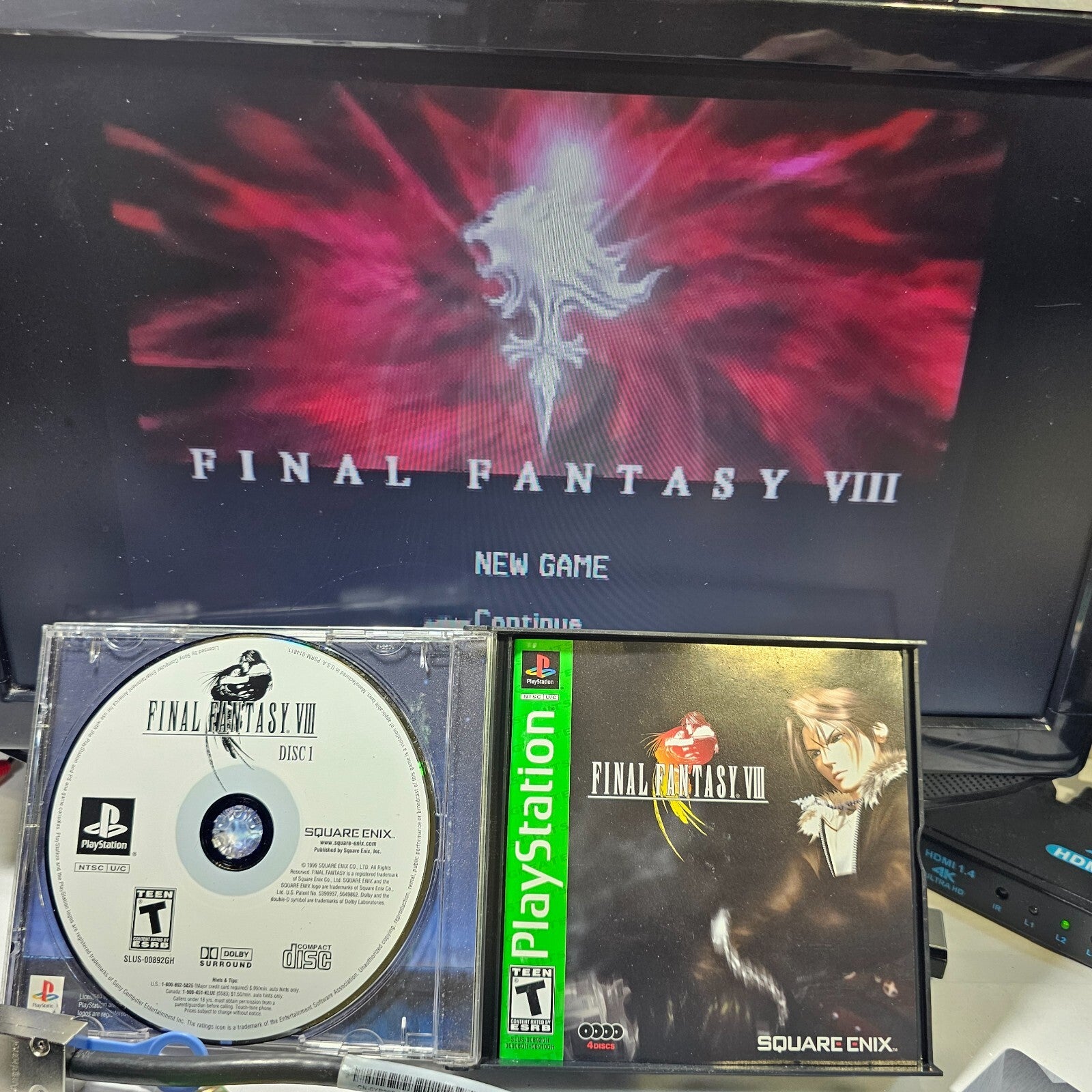Final Fantasy VIII (PlayStation 1, 1999) Discs Case Manual Registration - Tested