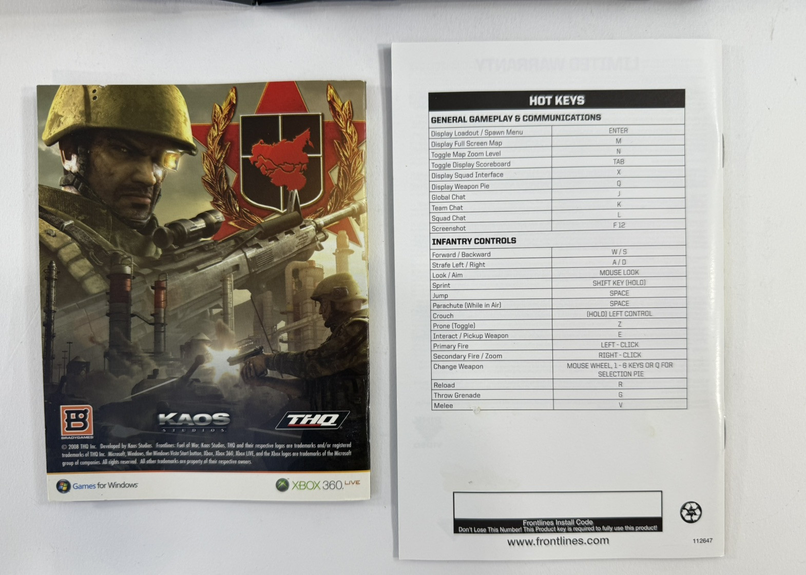 Frontlines: Fuel of War (PC, 2008) Game Discs, Case, Manual, Insert, Key