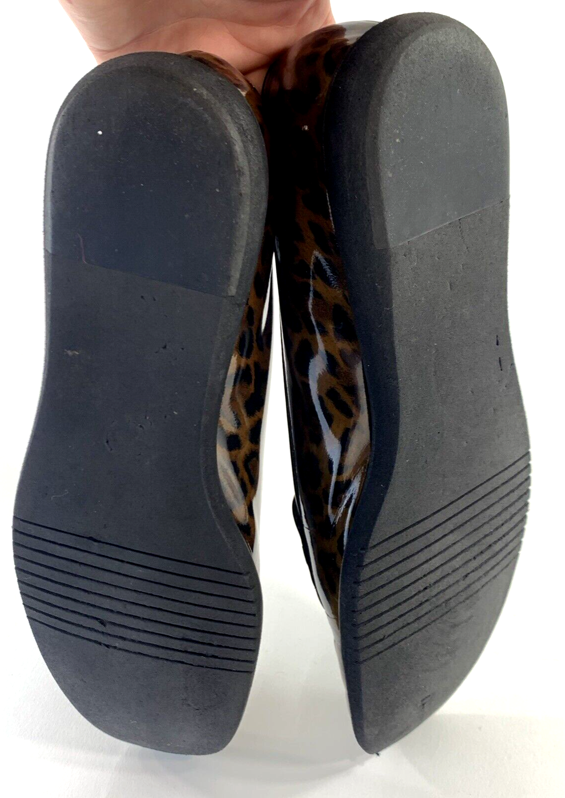 Salvatore Ferragamo Cognac Size 7 AA Leopard Print Brown Patent Leather Flats