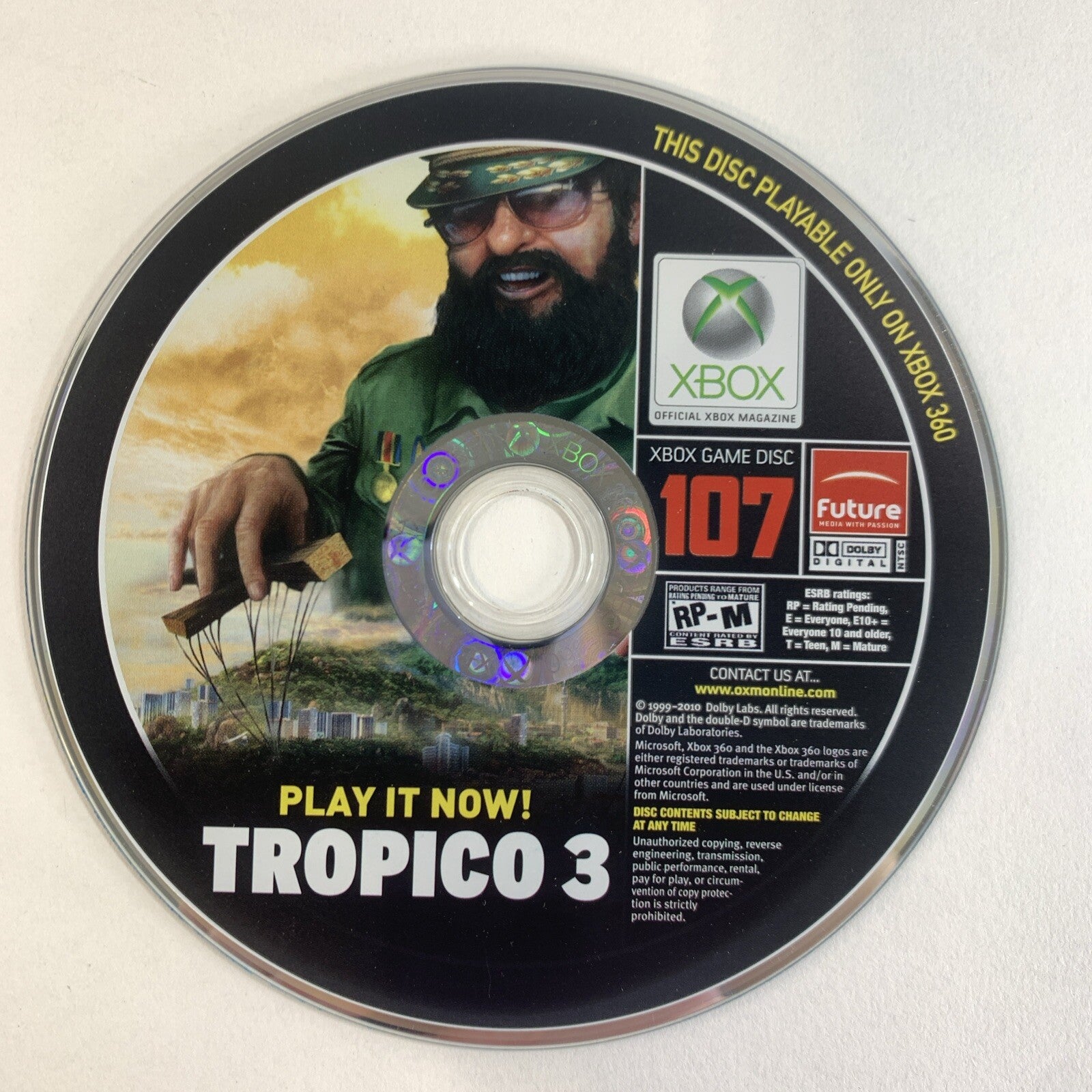Xbox Magazine Game Demo Disc 107 Tropico 3