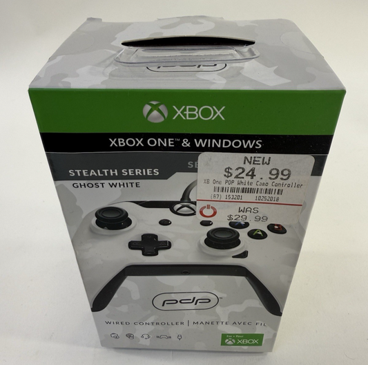 PDP 2017 Stealth Series Ghost White Wired Controller for Xbox One/Windows - New