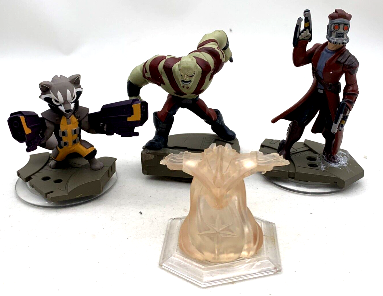 Disney Infinity 2.0 Edition Rocket Star Lord Drax Figures With Milano Level