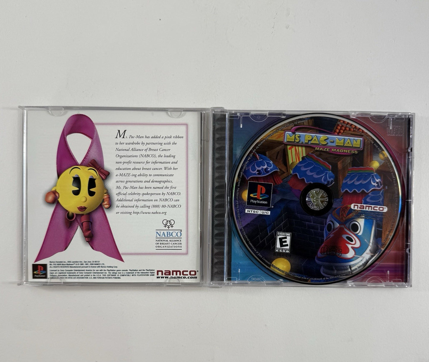 Ms. Pac-Man Maze Madness (Sony PlayStation, 2000) Game Case Manual Registration