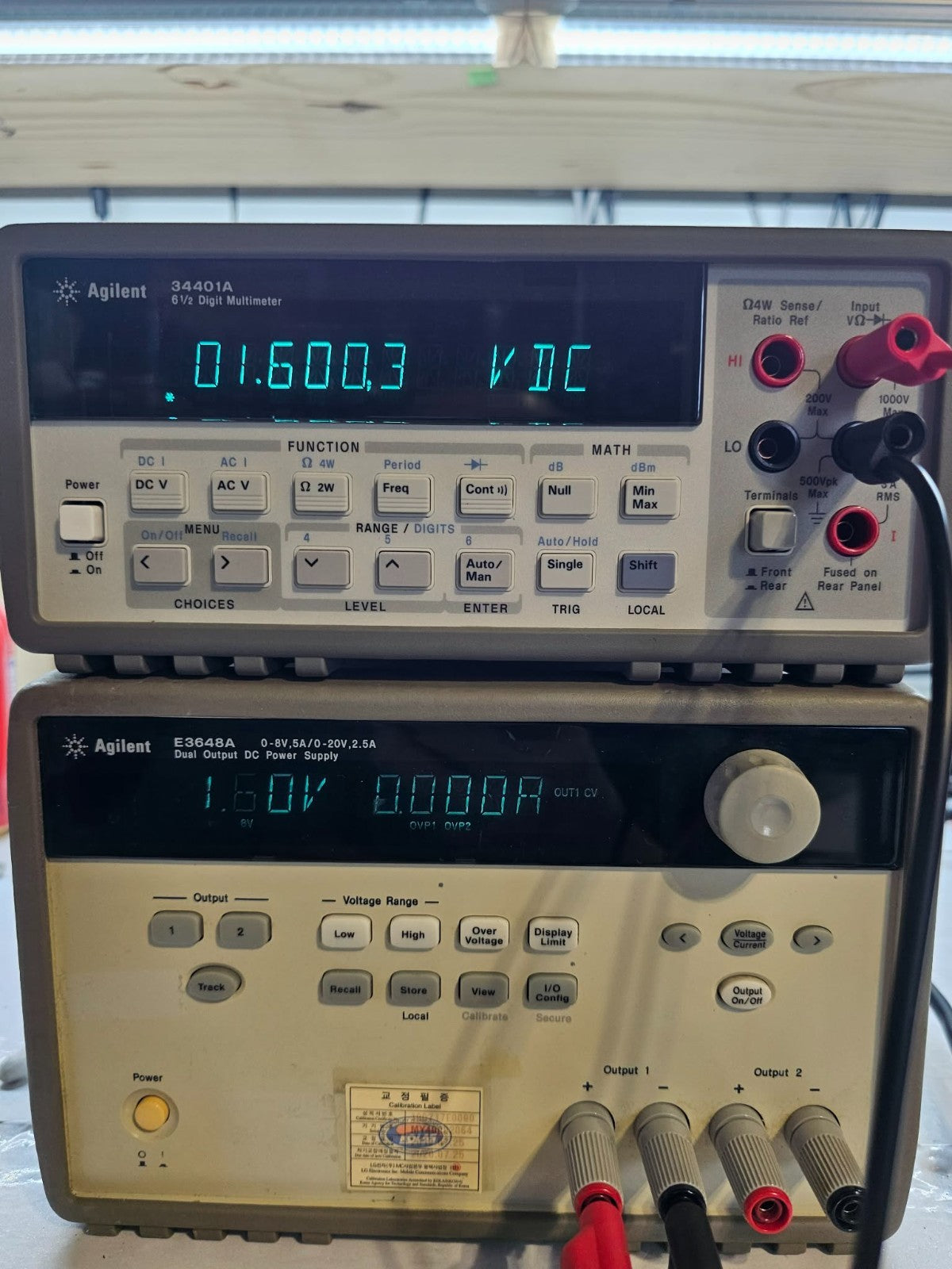 Agilent E3648A Dual Output DC Power Supply 0-8V,5A/0-20V,2.5A - Tested - 2064