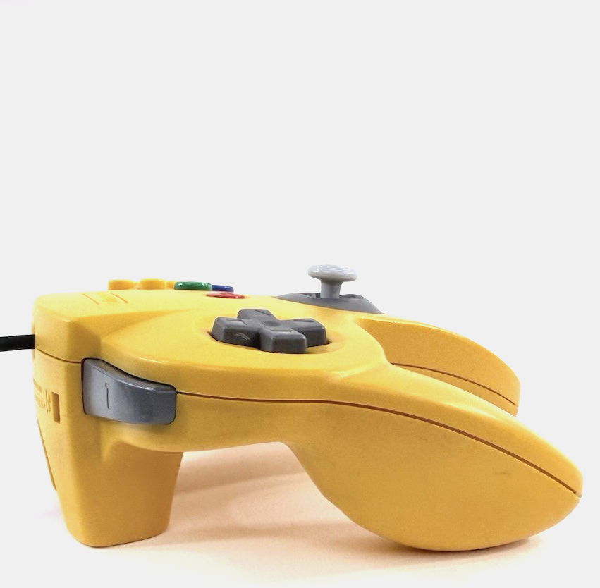 Nintendo 64 NUS-005 Solid Yellow Controller - Tested and Working