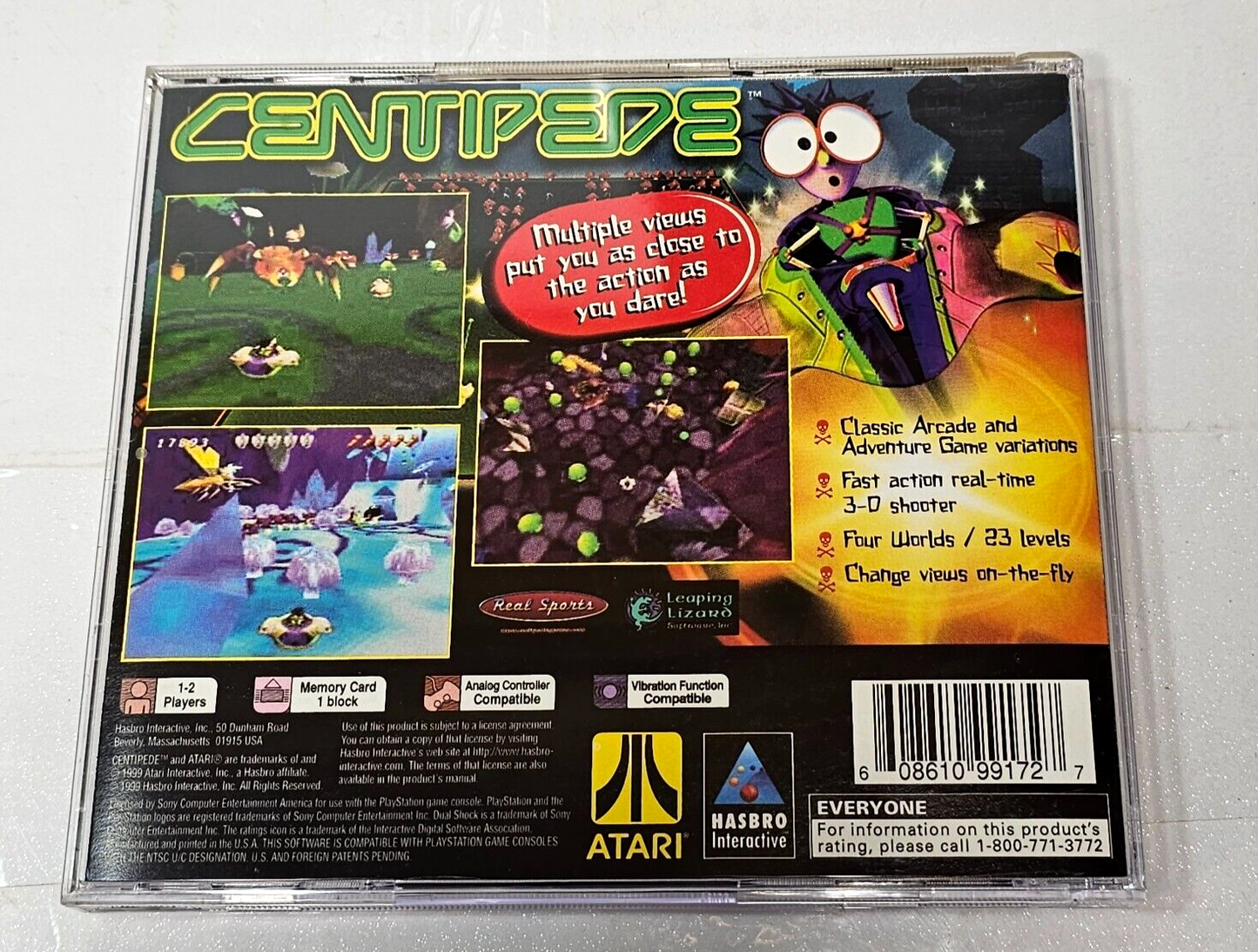 Centipede (Sony PlayStation 1, 1991) Black Label Game Case Manual - Tested