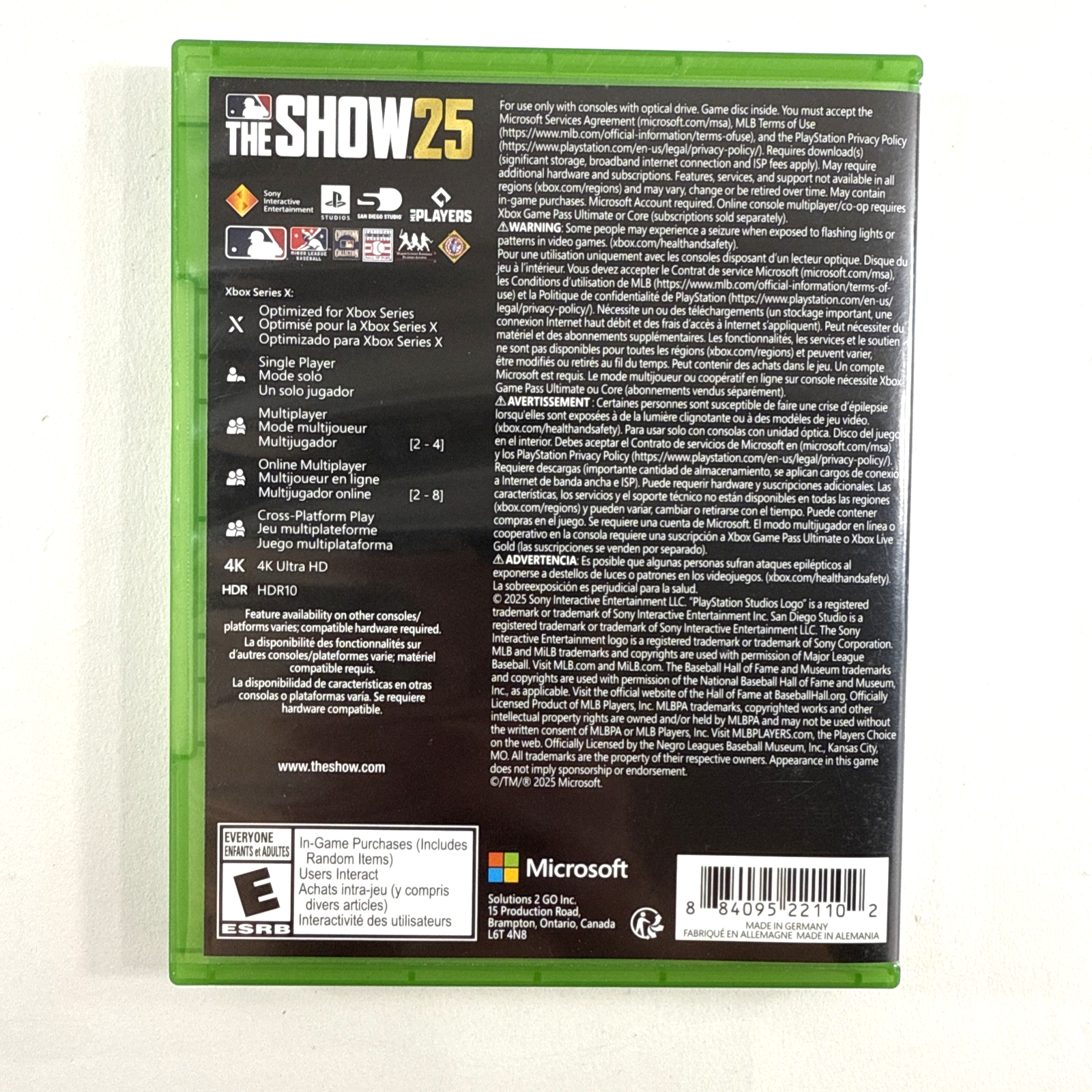 MLB The Show 25 (Microsoft Xbox Series X|S, 2025) Game and Case - Tested