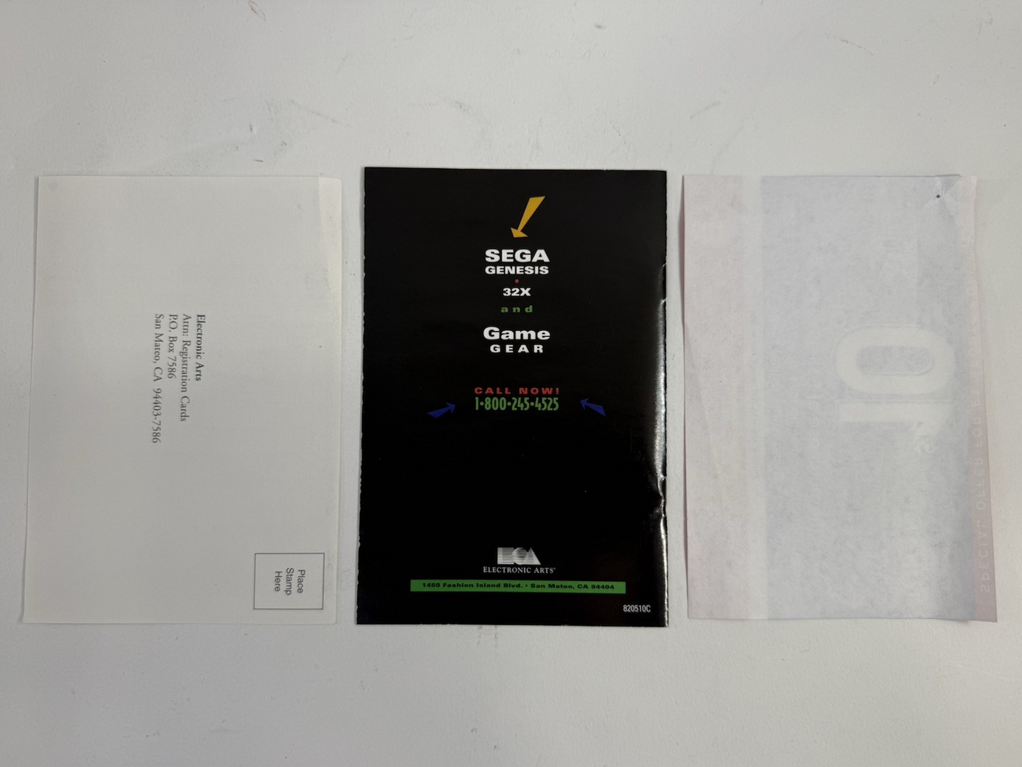 NBA Live 96 (Sega Genesis, 1995) Game Case Manual Inserts Registration - Tested