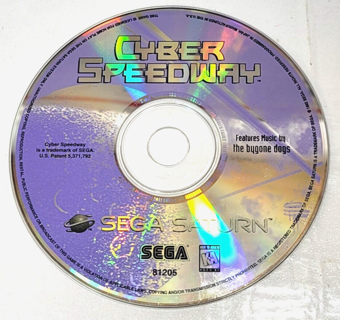 Cyber Speedway (Sega Saturn, 1995) Game Disc - Tested and Working