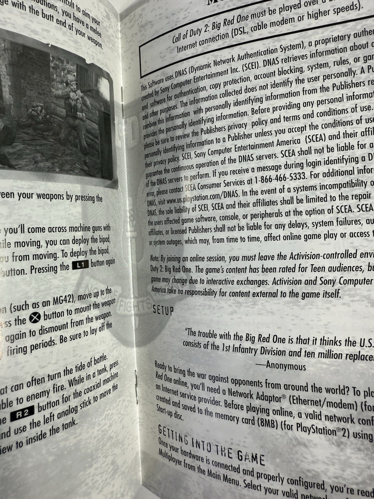 Call of Duty 2: Big Red One (Sony PlayStation 2, 2005) Game Case Manual - Tested