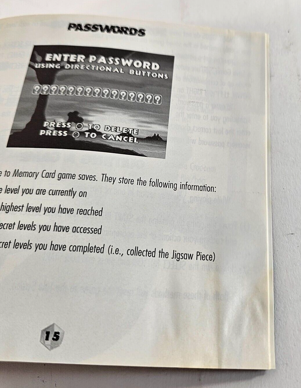 Croc: Legend of the Gobbos (PlayStation 1, 1998) Game Case Manual Registration