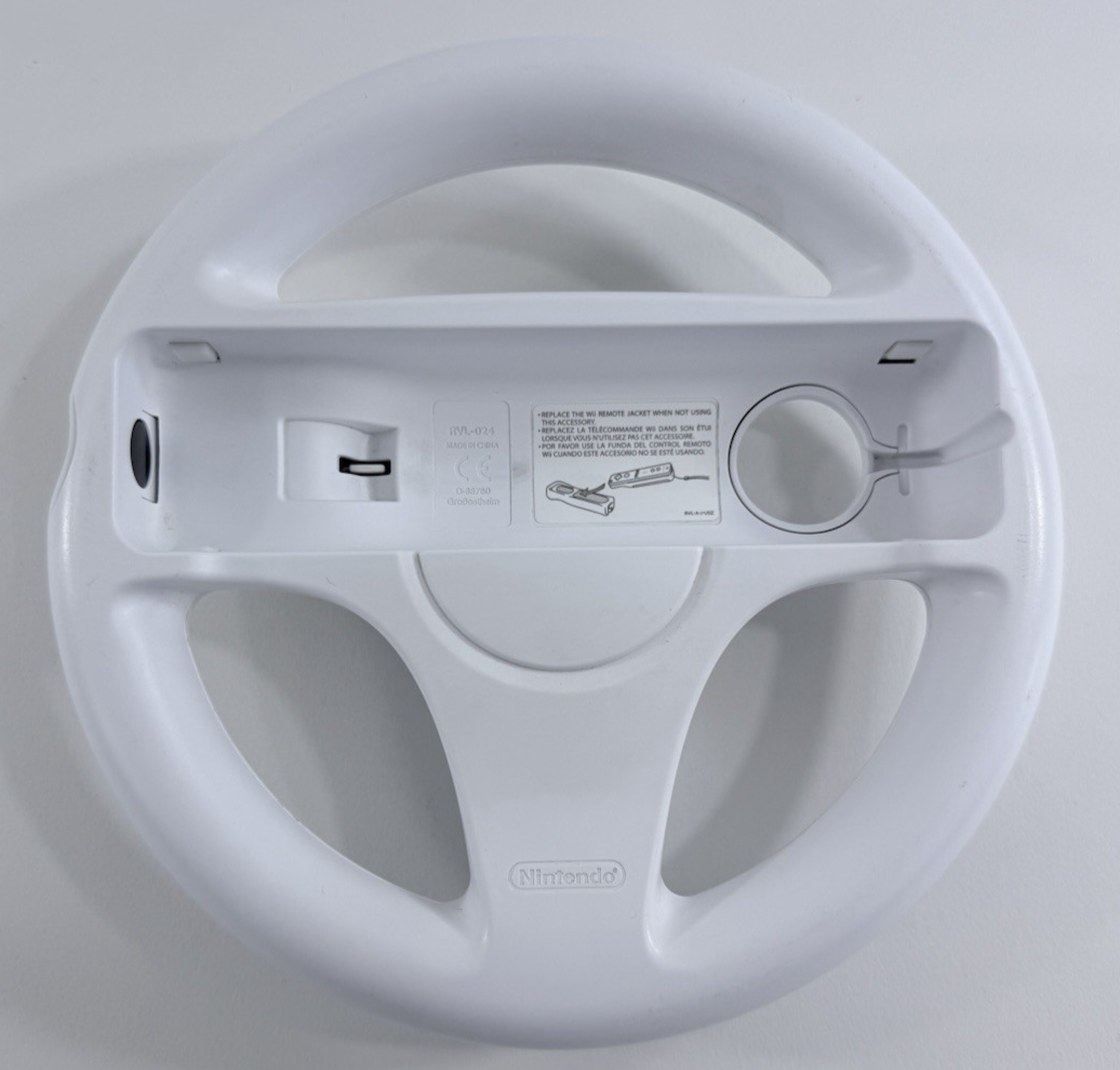 Nintendo Wii White Steering Wheel Attachment RVL-024 (Set of 2)