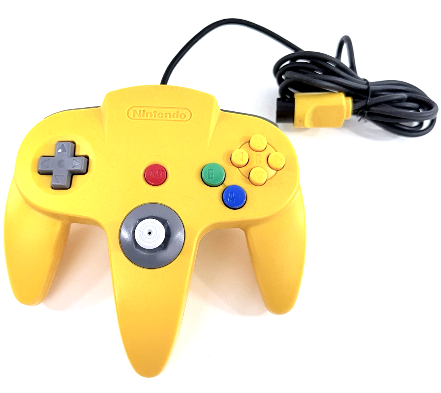 Nintendo 64 NUS-005 Solid Yellow Controller - Tested and Working