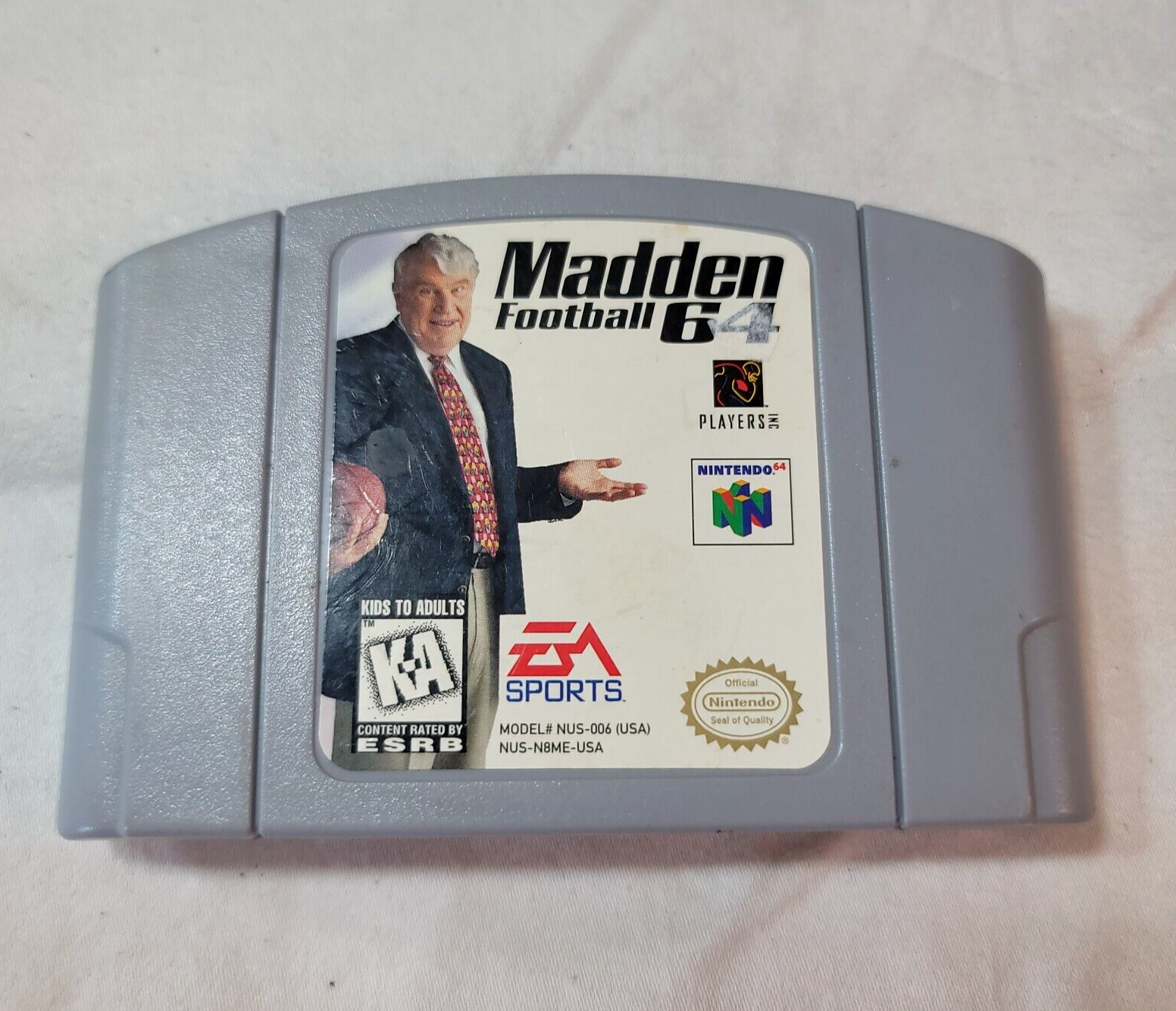 Madden Football 64 (Nintendo 64, 1997) Game Cartridge