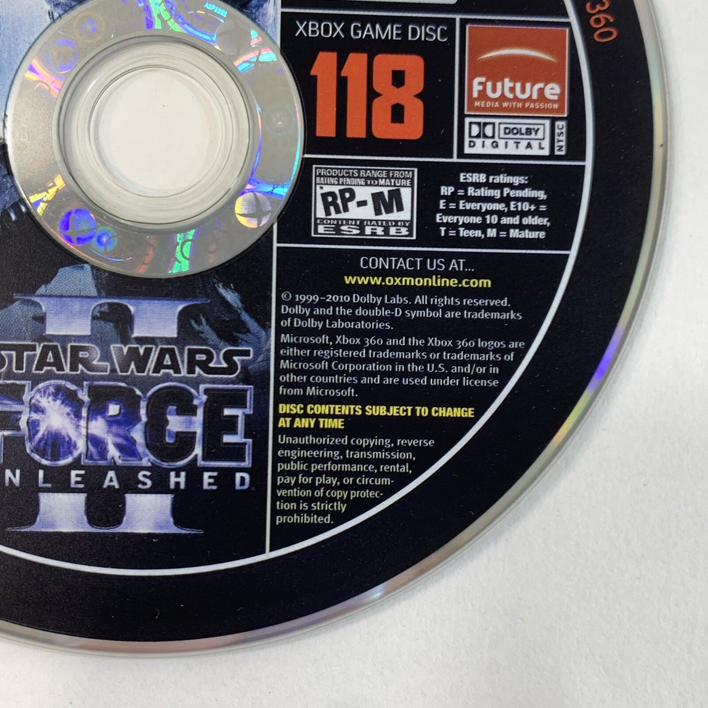 Official Xbox Magazine Demo Disc 118 - Star Wars Force Unleashed II (Xbox 360)