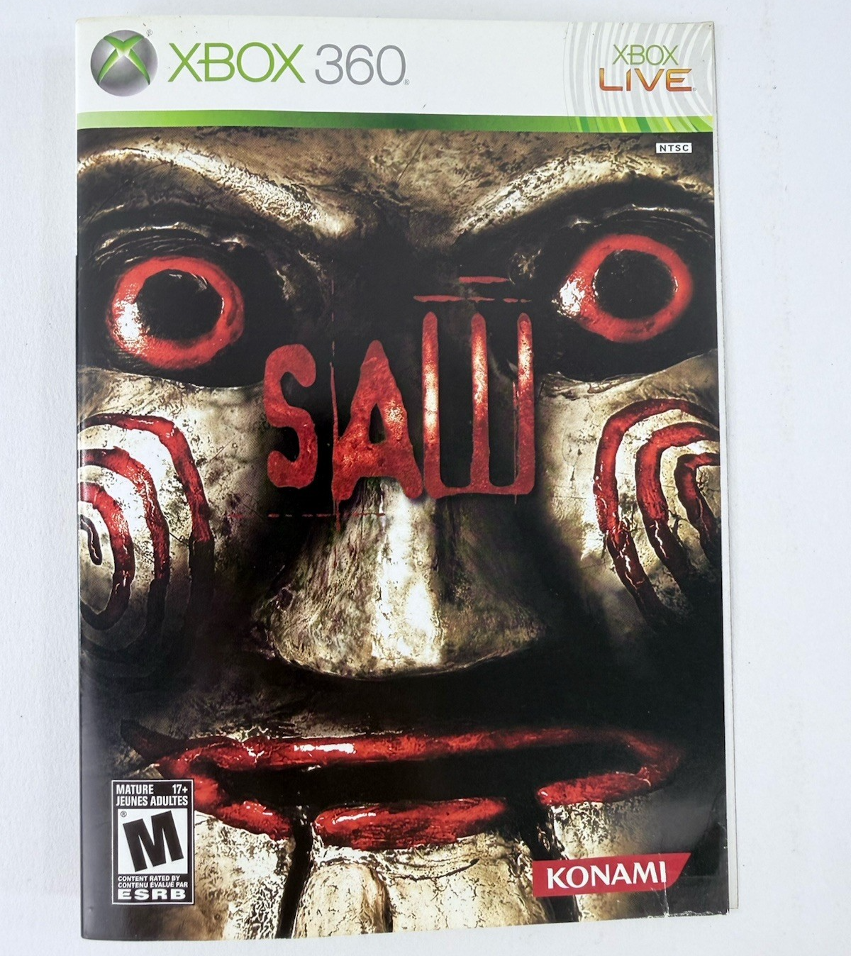 Saw (Microsoft Xbox 360, 2009) Original Game Case and Cover Art Only - No Game