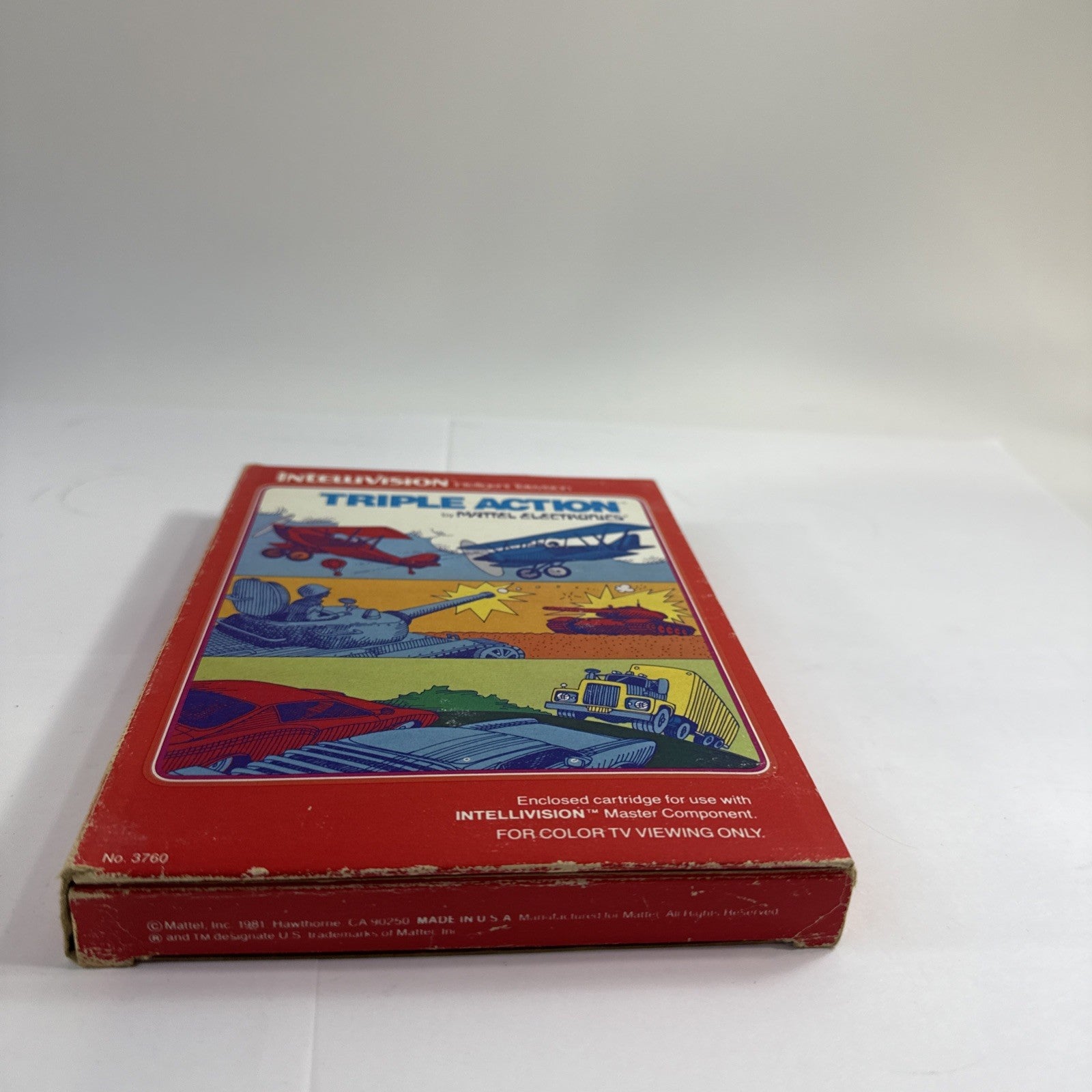 Triple Action (Intellivision, 1981) Game, Case, Manual, Overlays - Tested