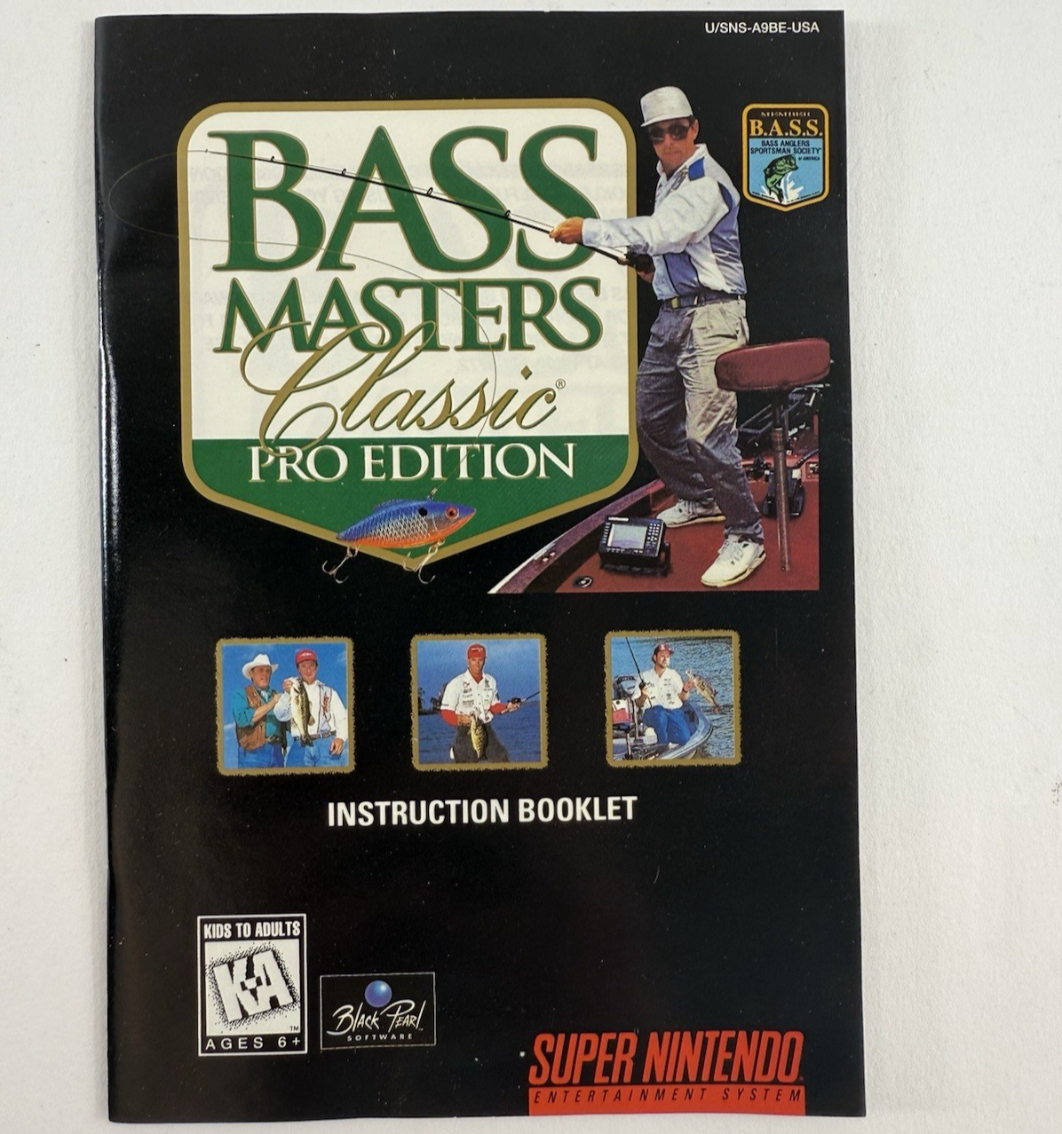 Bass Masters Classic Pro Edition (Super Nintendo, 1996) Game Box Manual Inserts