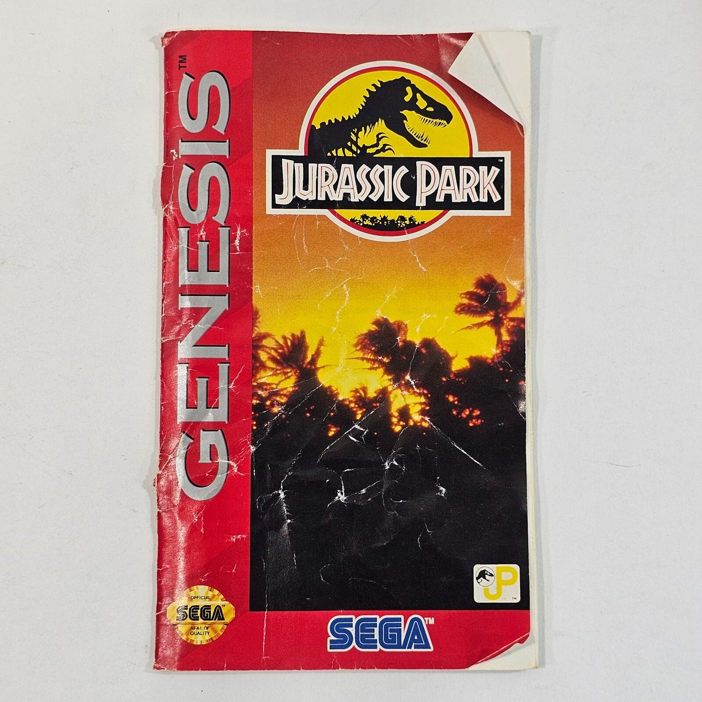 Jurassic Park (Sega Genesis, 1993) Game Manual and Case with Hangtab - Tested
