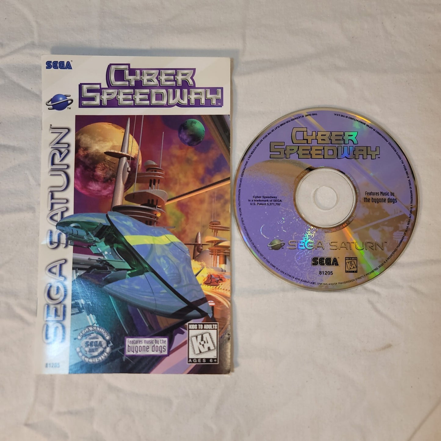 Cyber Speedway (Sega Saturn, 1995) Disc and Manual