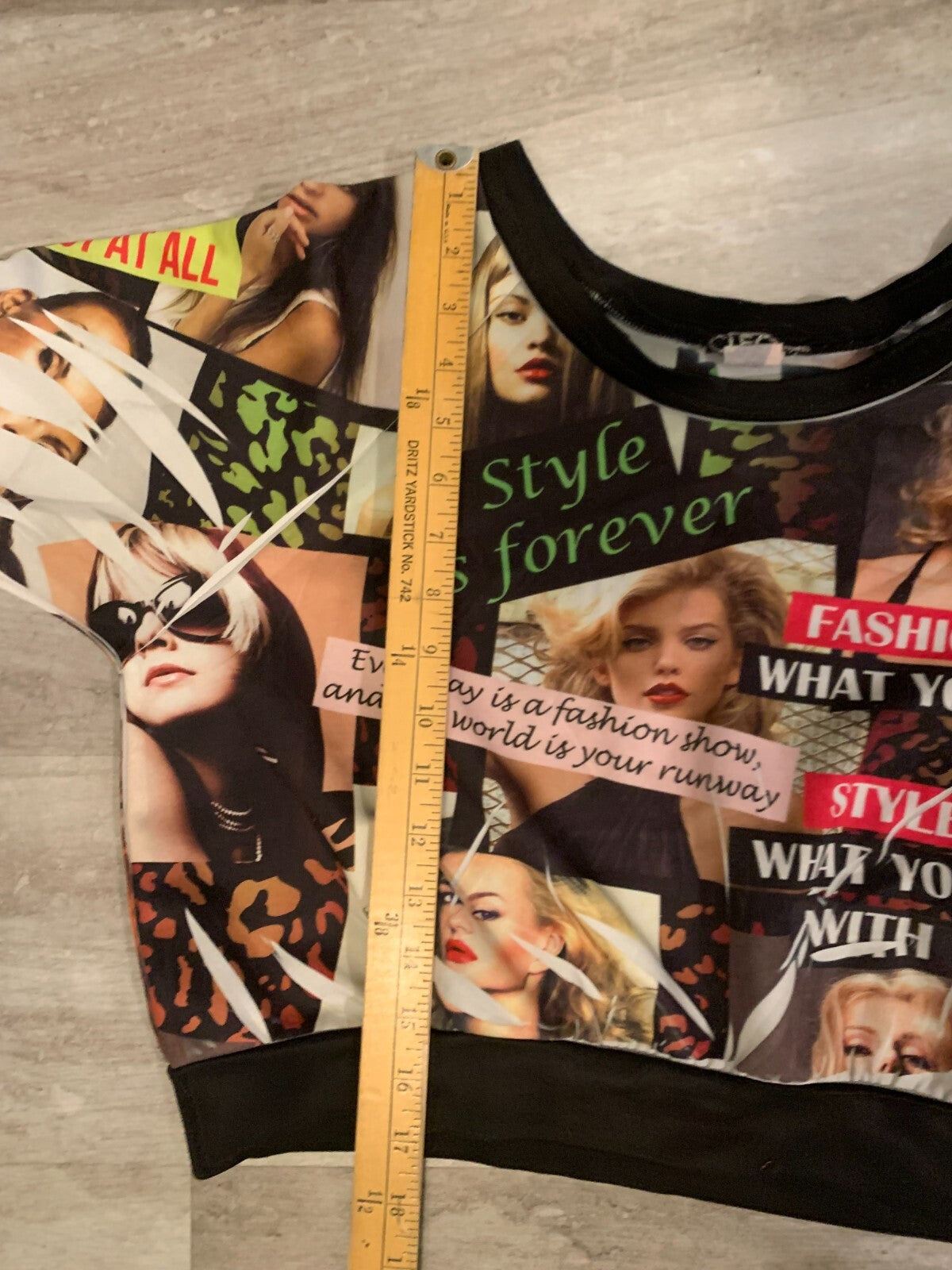 Cleo | Women's Large | Fashion Magazine Themed | BOHO | Mid Sleeve |Shirt Top