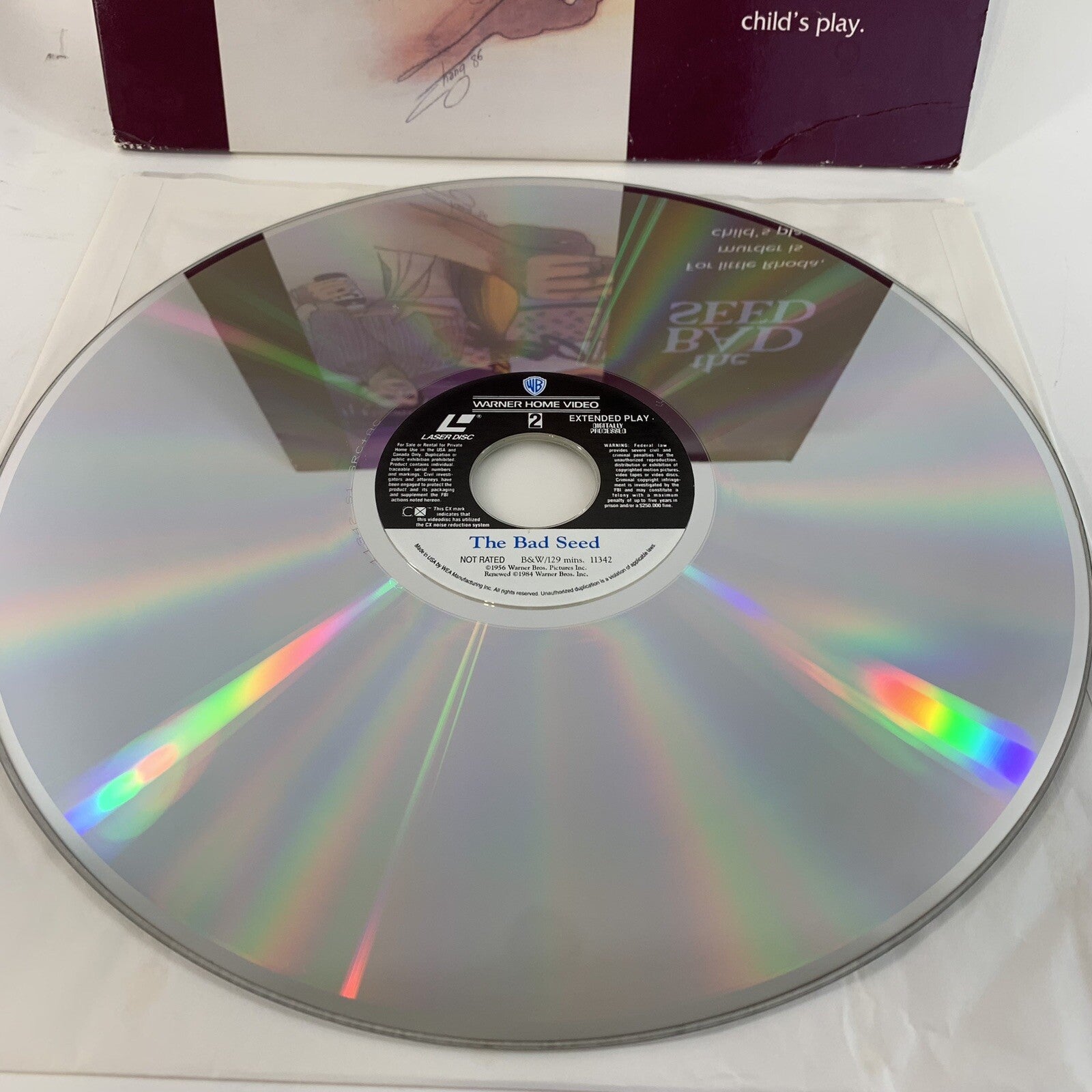 The Bad Seed (Extended/Standard Laserdisc, 1992) Tested and Working