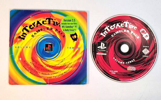 PlayStation Interactive Sampler Vol. 3 (Sony PlayStation, 1996) Disc and Sleeve