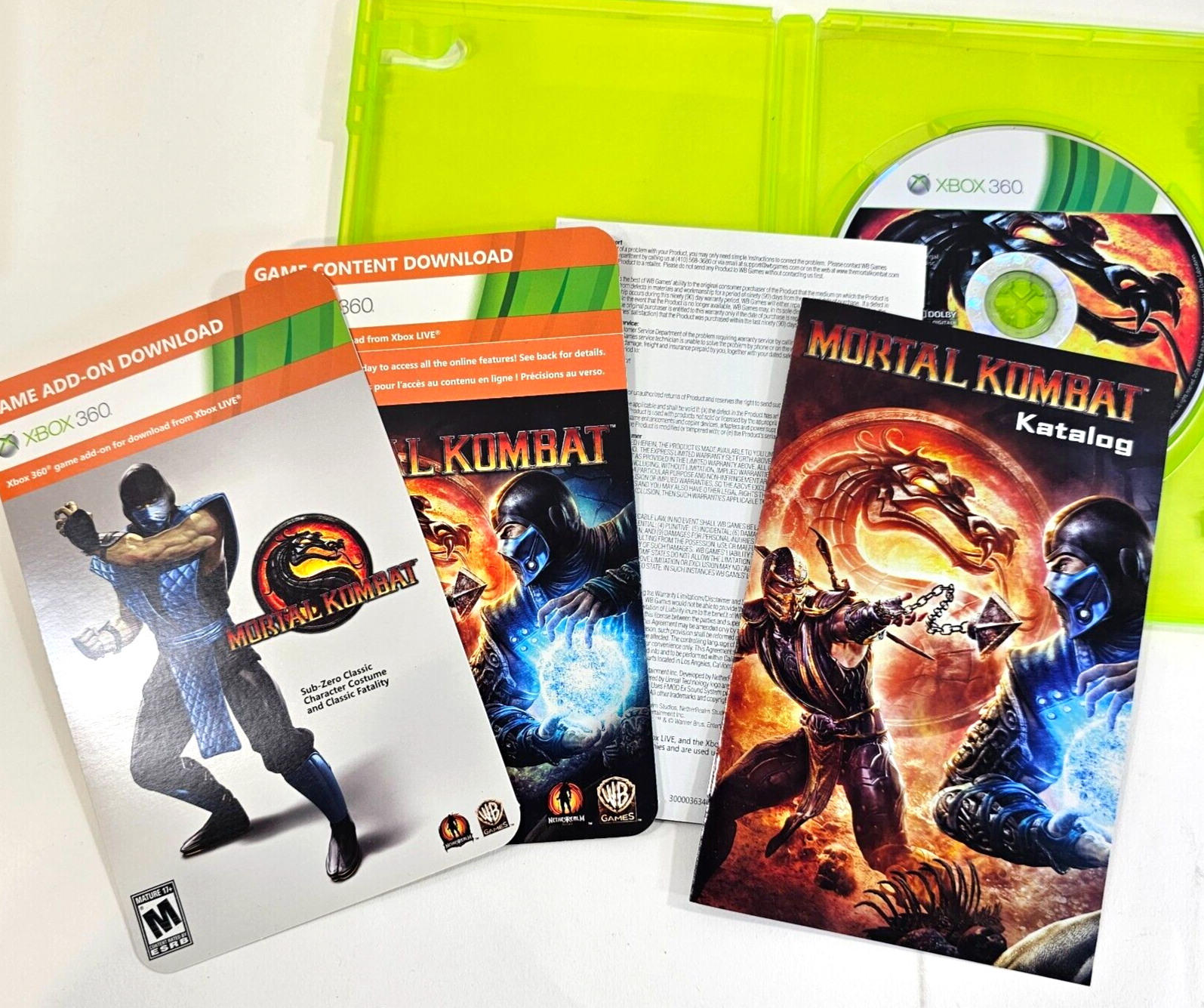 Mortal Kombat (Microsoft Xbox 360, 2010) Game Case Manual Inserts - Tested