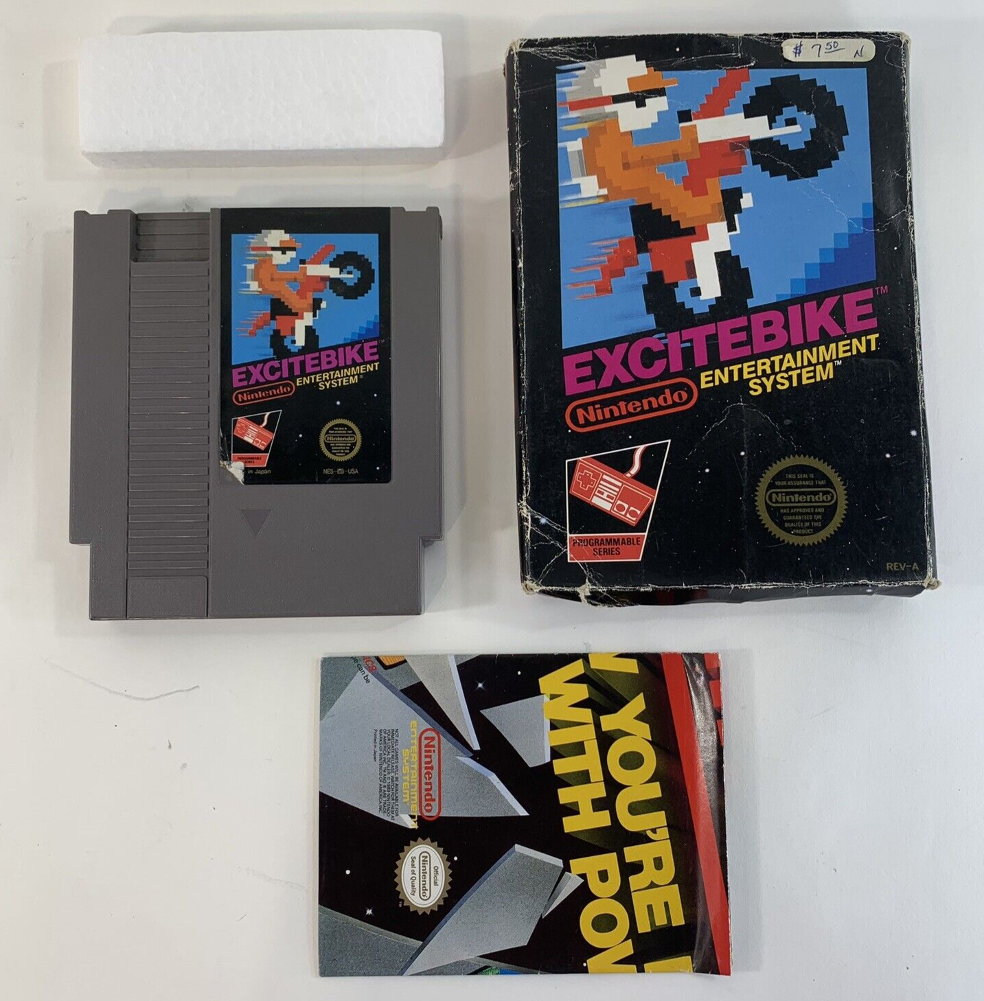 Excitebike (Nintendo Entertainment System, 1985) Game Box Poster Foam - Tested