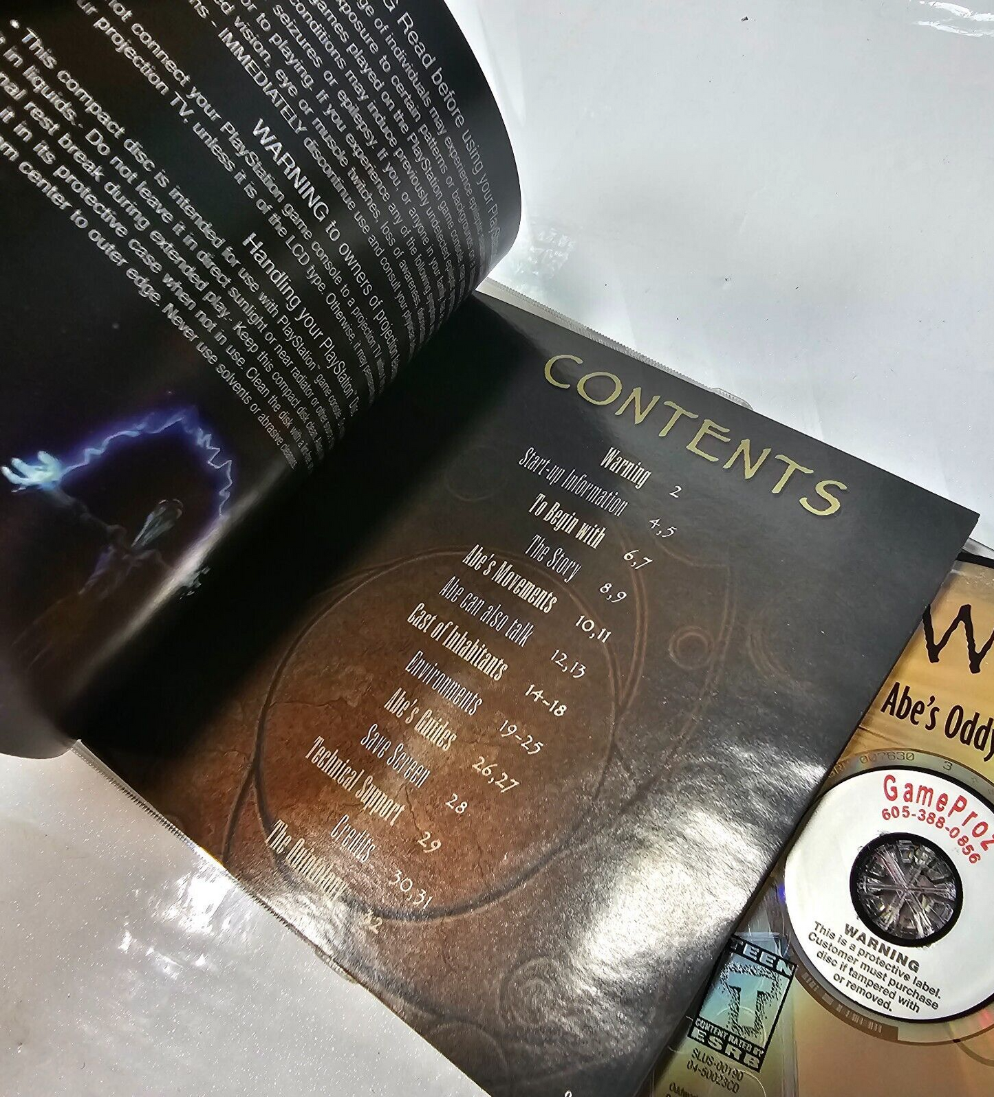 Oddworld: Abe's Oddysee (Sony PlayStation, 1997) Game Case Manual Registration