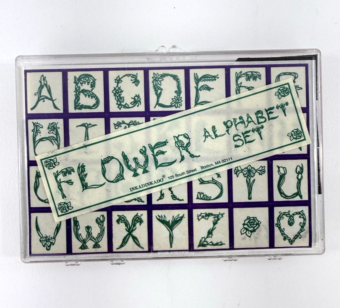 Inkadinkadoo Flower Alphabet Set Rubber Stamps