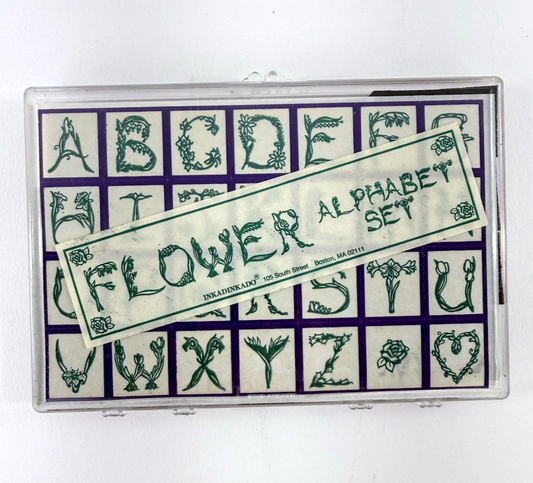 Inkadinkadoo Flower Alphabet Set Rubber Stamps